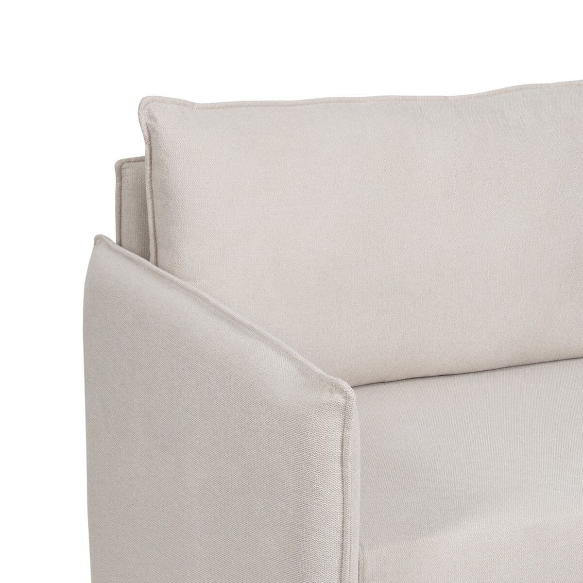 Sofa Beige Polyester Leinen 210 x 93 x 95 cm - Thumbnail 8