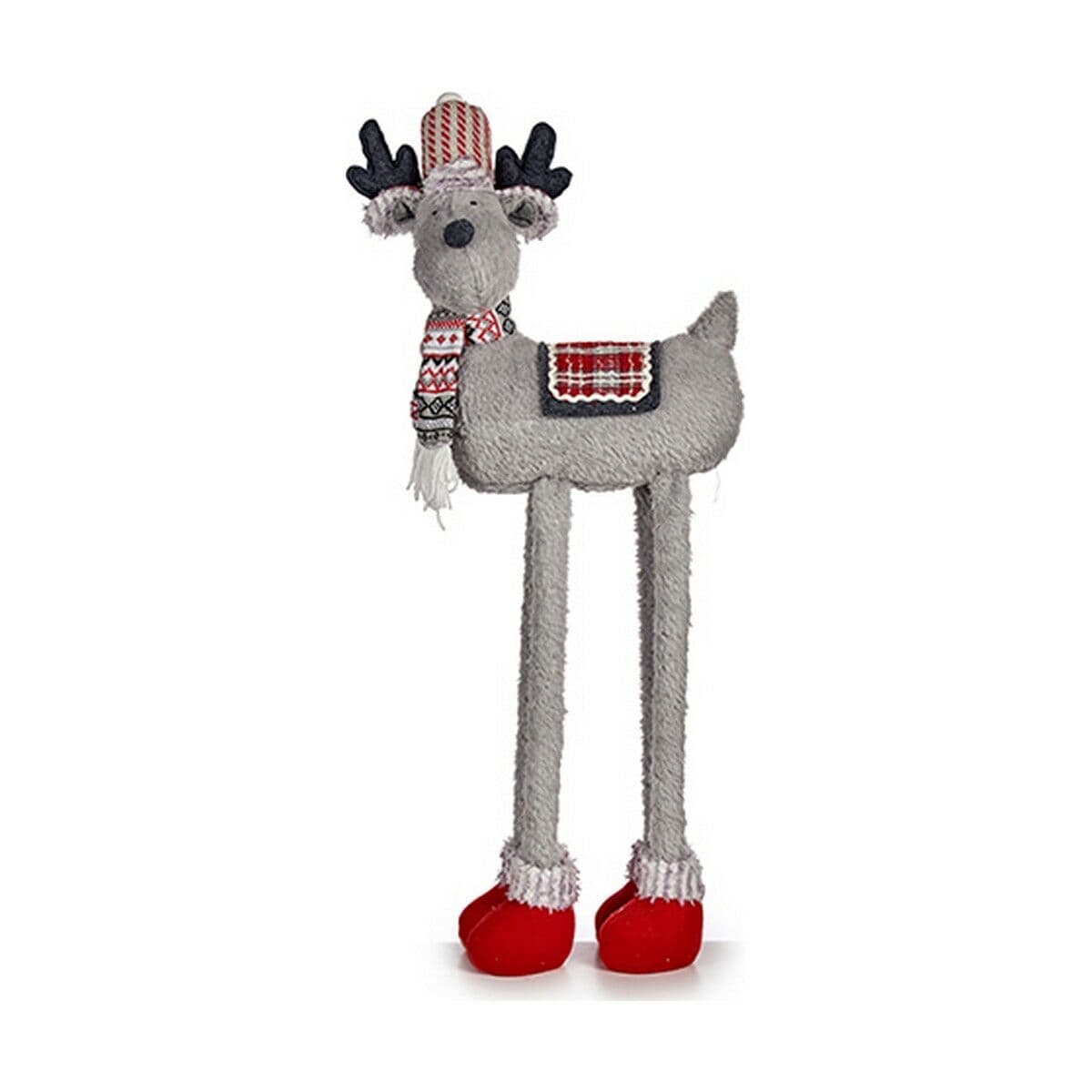 Weihnachts-Rentier Krist+ Weiß Rot Grau 1 m 23 x 55 x 49 cm — Bild 1
