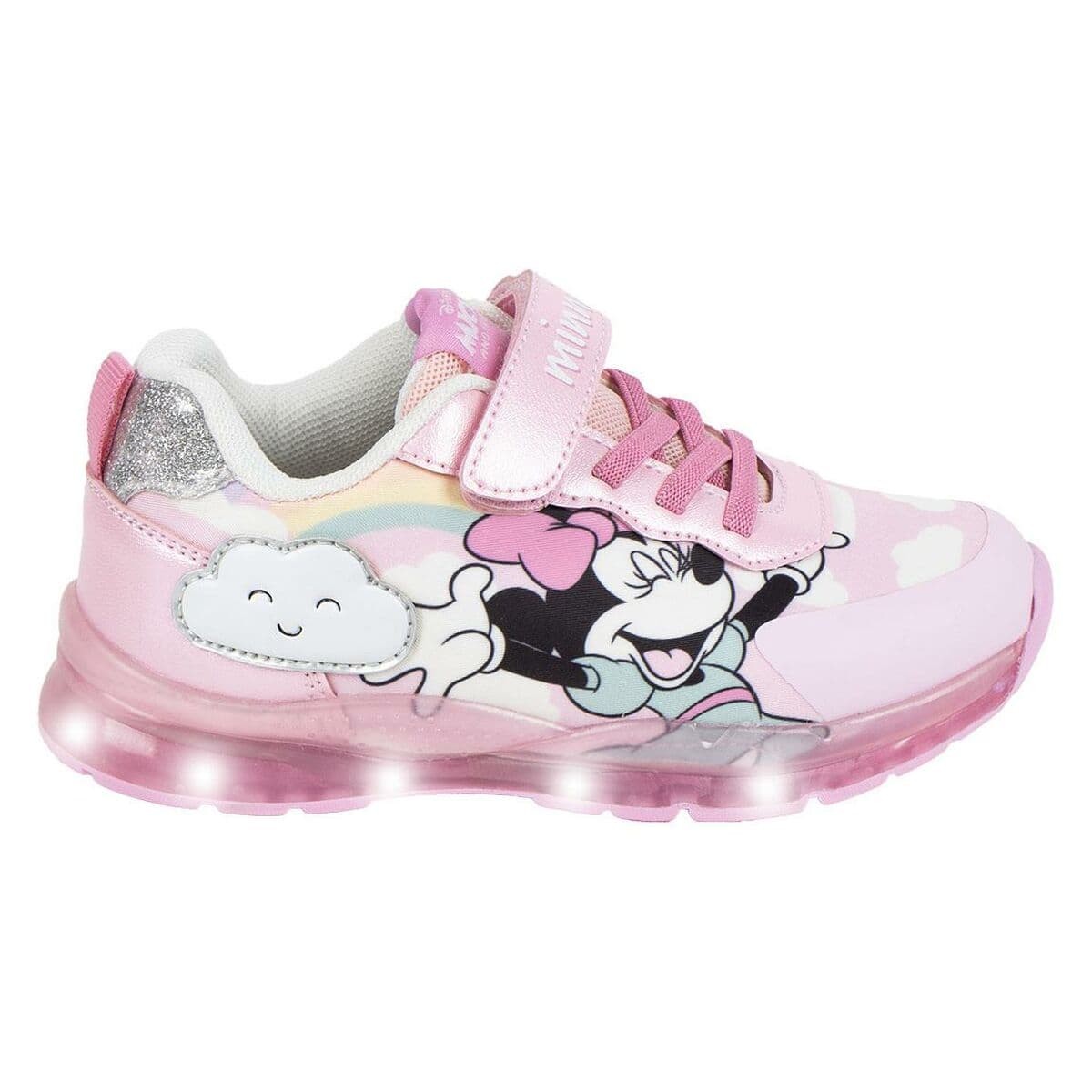 Turnschuhe mit LED Minnie Mouse Rosa - Thumbnail 2