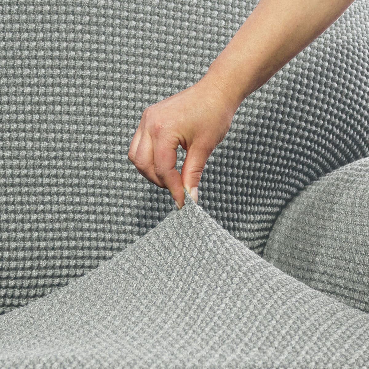 Bezug für Chaiselongue mit langem Arm links Sofaskins NIAGARA Grau (Restauriert B) - Thumbnail 6