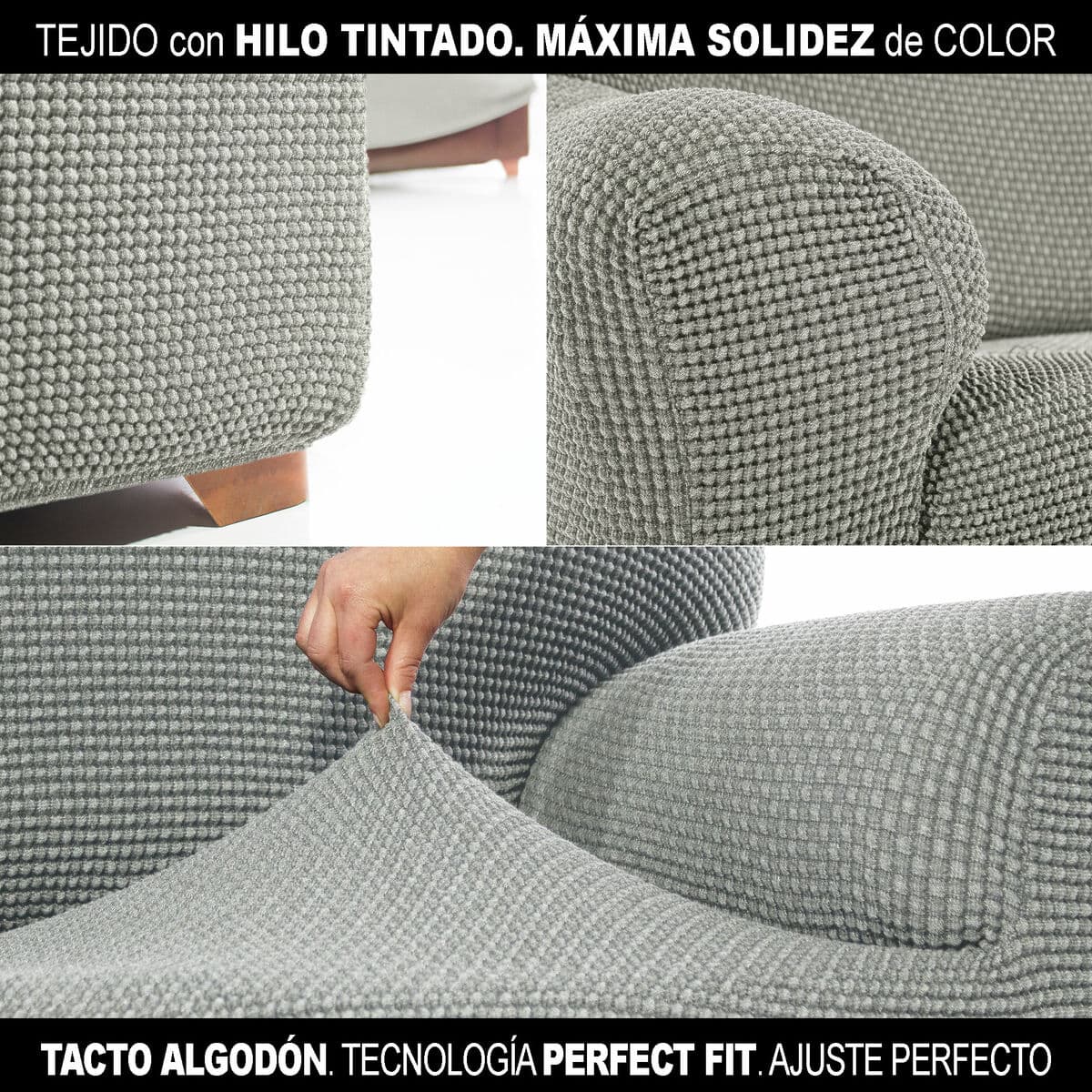 Bezug für Chaiselongue mit langem Arm links Sofaskins NIAGARA Grau (Restauriert B) - Thumbnail 7