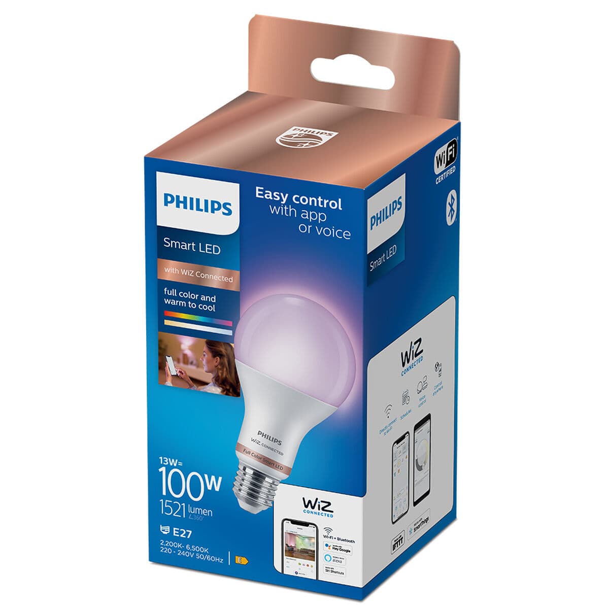 LED-Lampe Philips Wiz E 13 W E27 1521 Lm (6500 K) (2200-6500 K) - Thumbnail 3