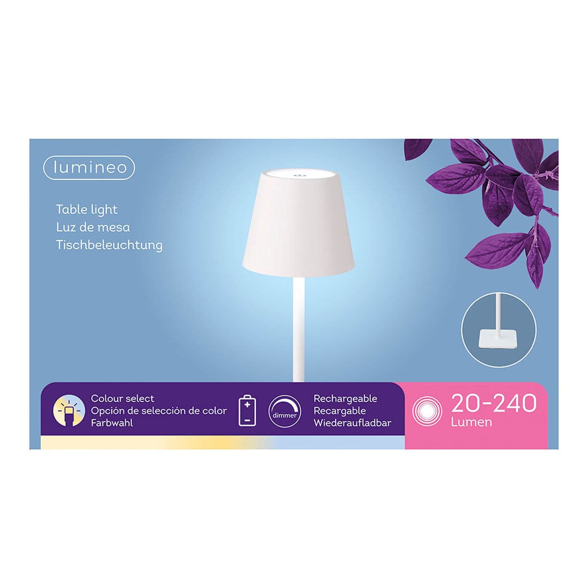 LED Tischlampe Lumineo 894378 Aufladbar (Restauriert A) - Thumbnail 2