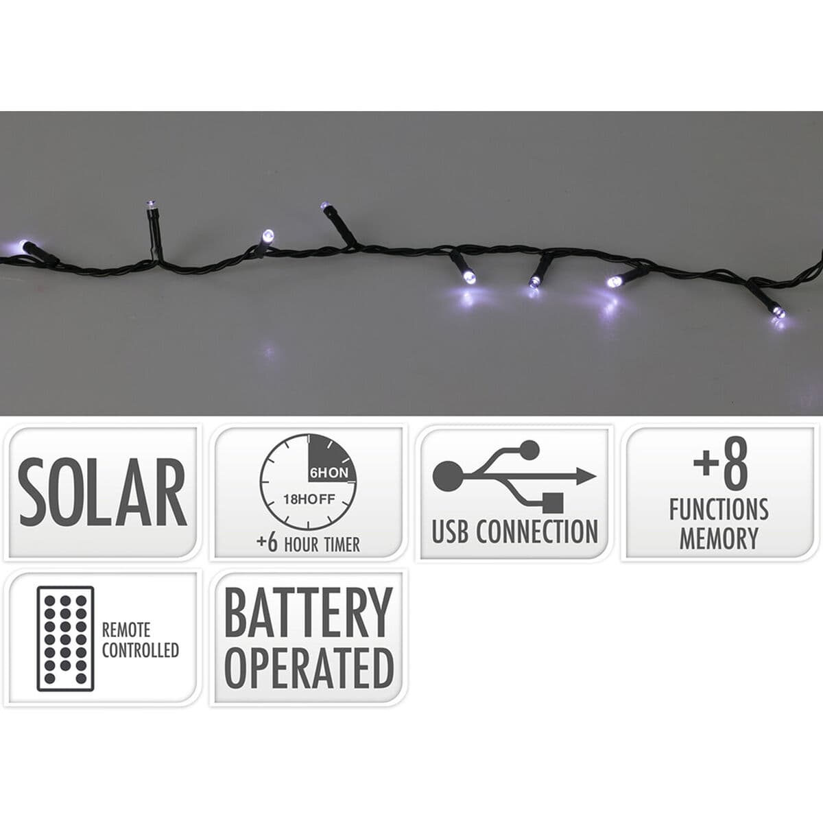 LED-Lichterkette Lifetime Kaltweiß 10 m Solar - Thumbnail 2