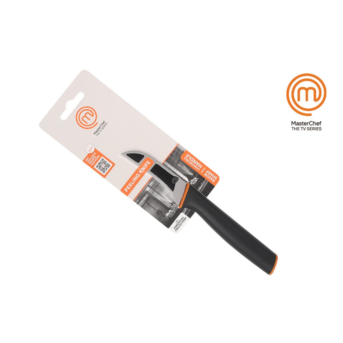 Schälmesser MasterChef Schwarz Silberfarben Edelstahl 7,5 cm (12 Stück) - Thumbnail 3