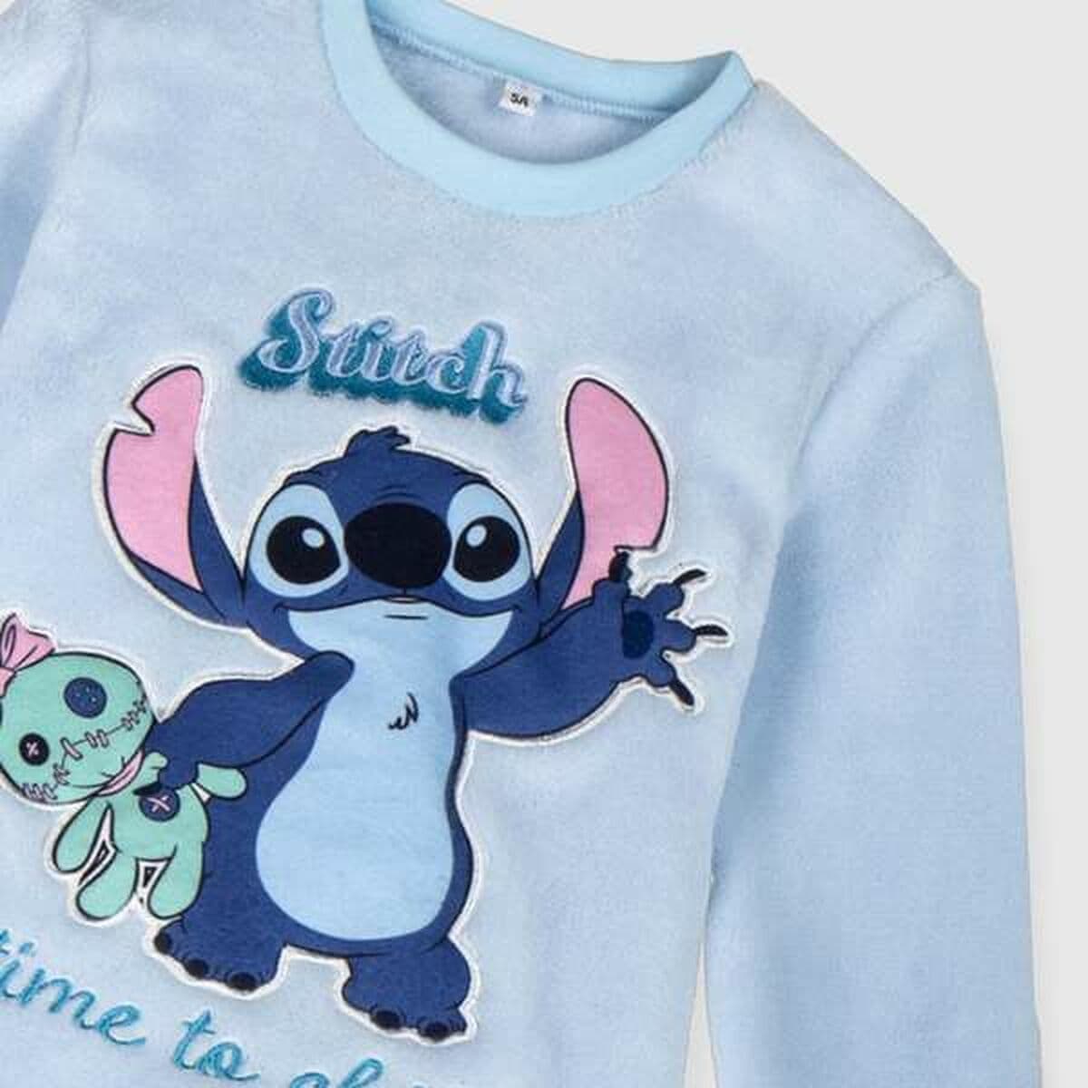 Schlafanzug Für Kinder Stitch Hellblau - Thumbnail 3