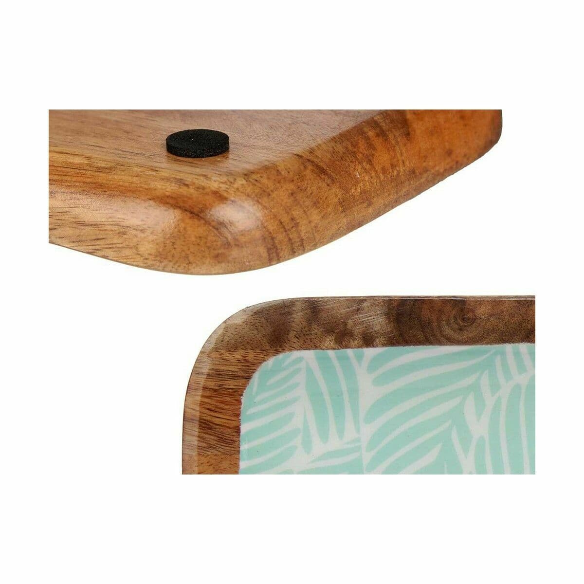 Tischdekoration Gift Decor Weiß Braun grün Polyester Harz Mango-Holz 45 x 15 cm 15,2 x 2,54 x 45,7 cm Pflanzenblatt (6 Stück) - Thumbnail 4