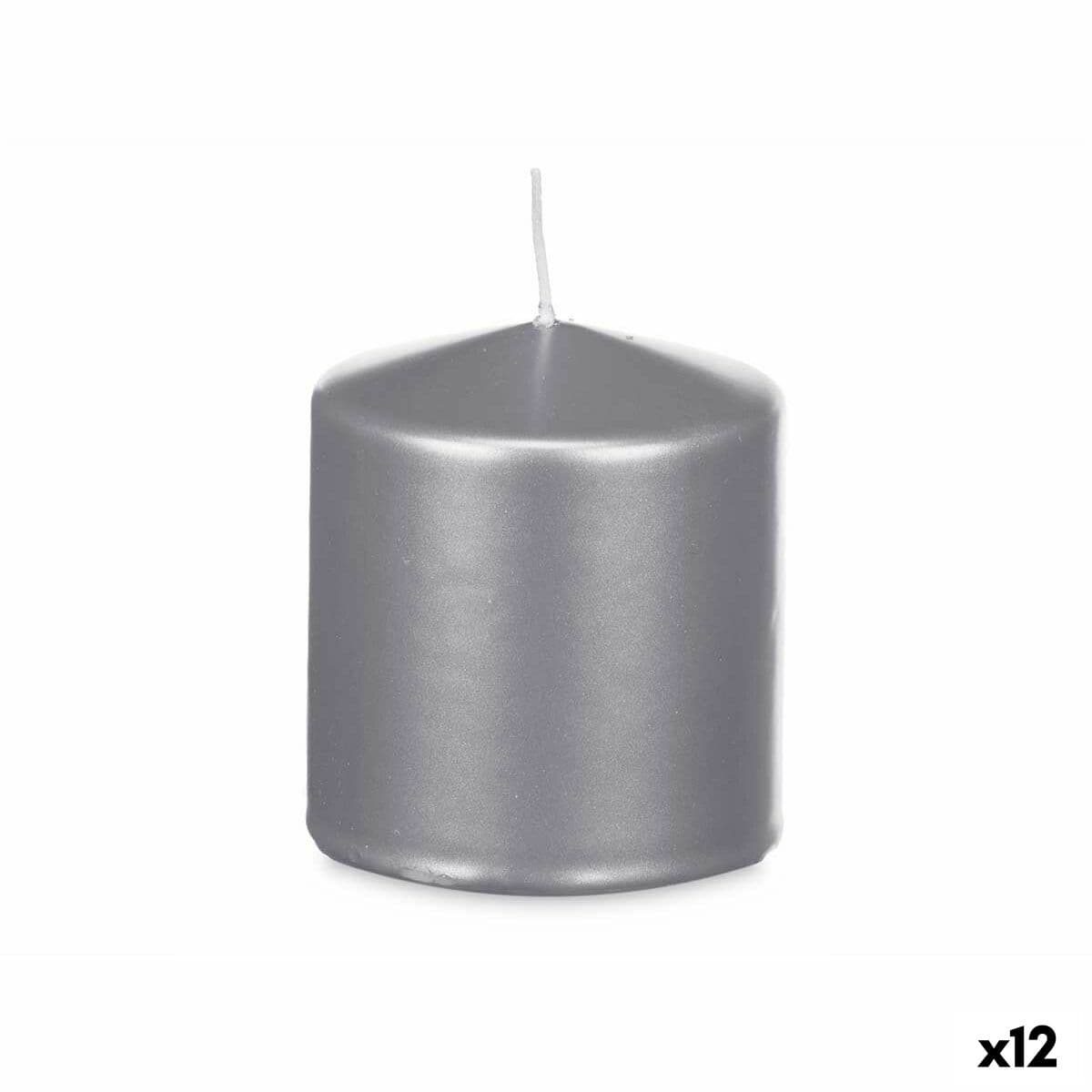 Kerze Acorde Silberfarben 9 x 10 x 9 cm (12 Stück) — Bild 1