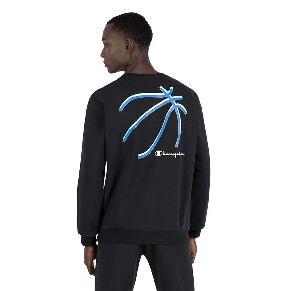 Herren Sweater ohne Kapuze Champion Basket Graphic M Schwarz - Thumbnail 4