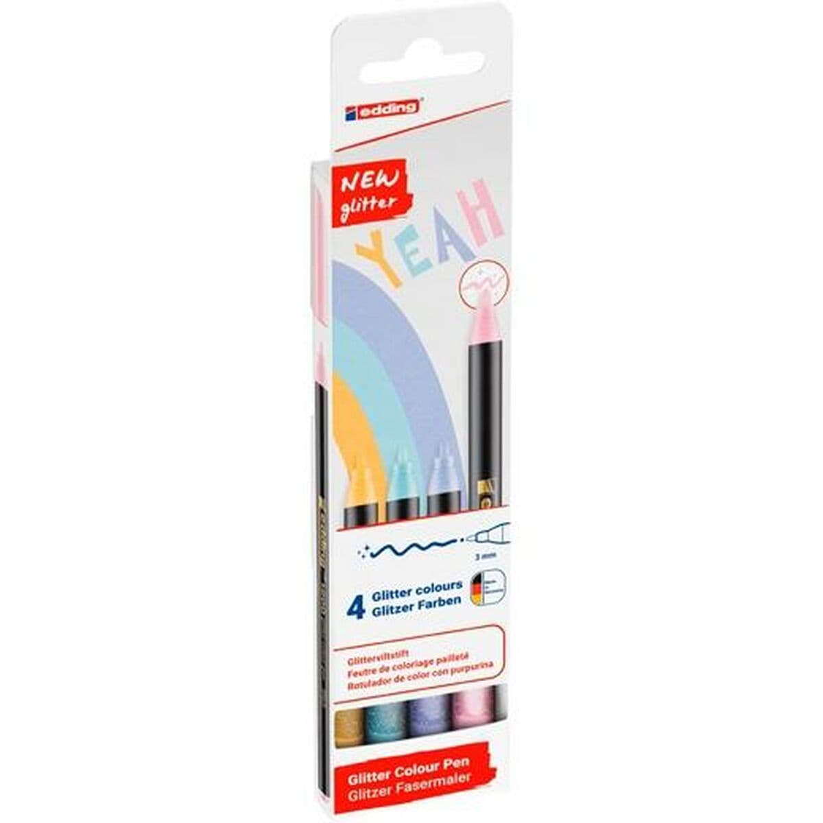 Marker-Set Edding 1200 Bunt Kuchen Glitzernd 4 Stücke — Bild 1