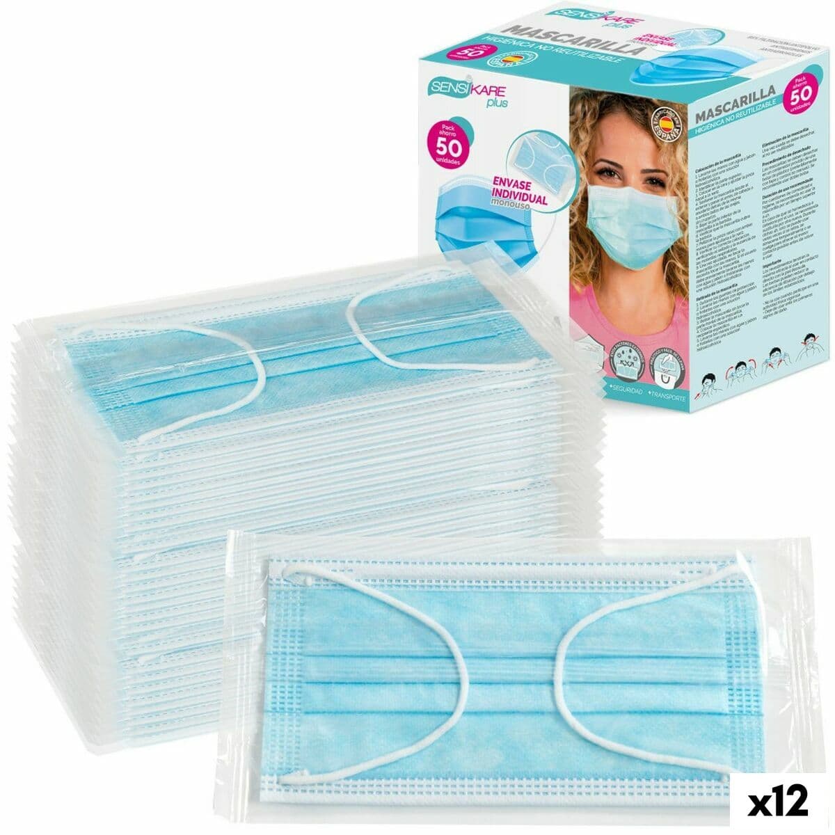 Schachtel mit Hygienemasken SensiKare 50 Stücke (12 Stück) - Thumbnail 2