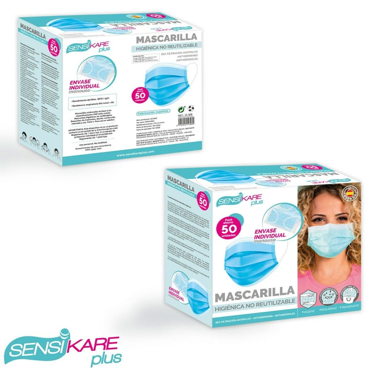 Schachtel mit Hygienemasken SensiKare 50 Stücke (12 Stück) - Thumbnail 6