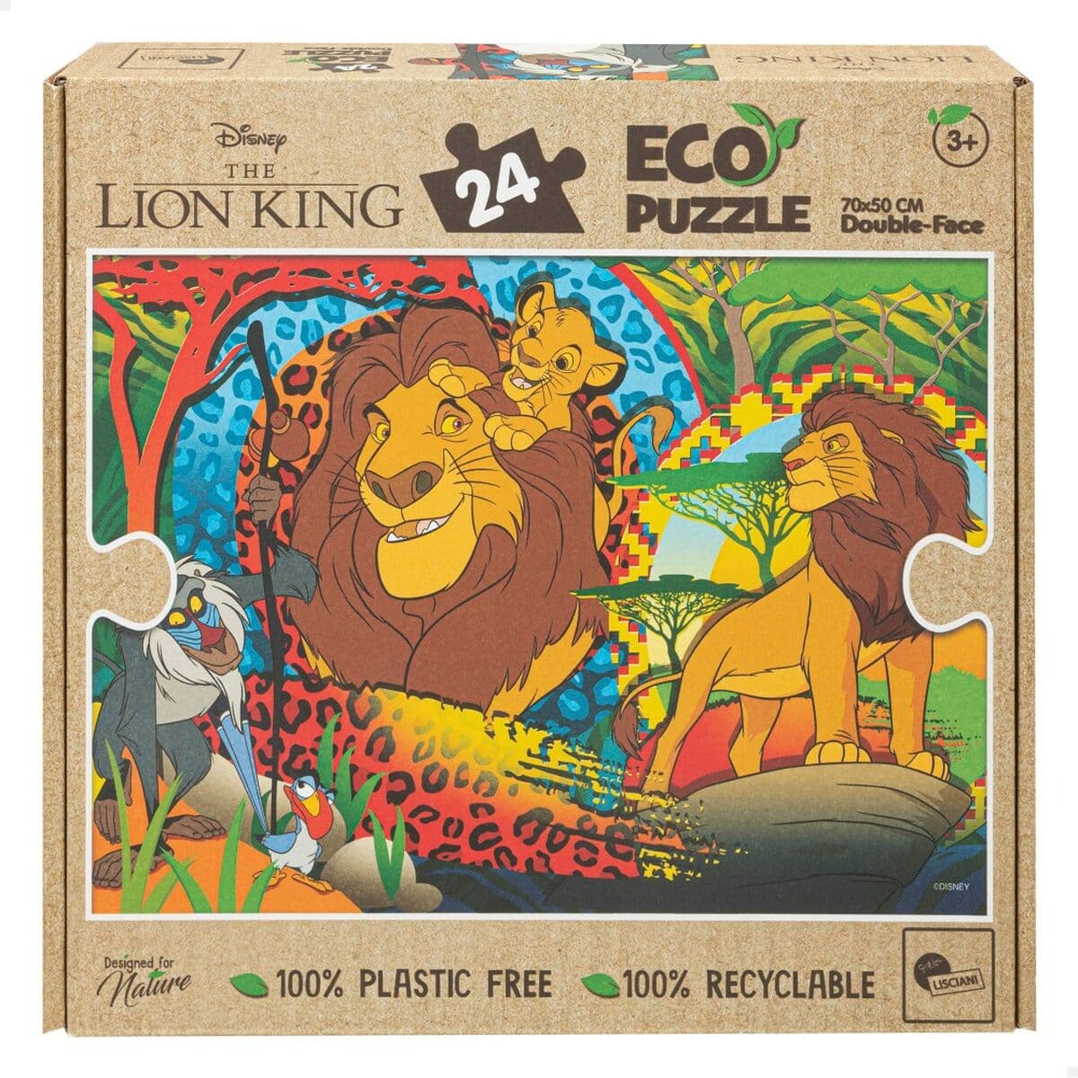 Kinderpuzzle The Lion King Beidseitig 24 Stücke 70 x 1,5 x 50 cm (12 Stück) - Thumbnail 2