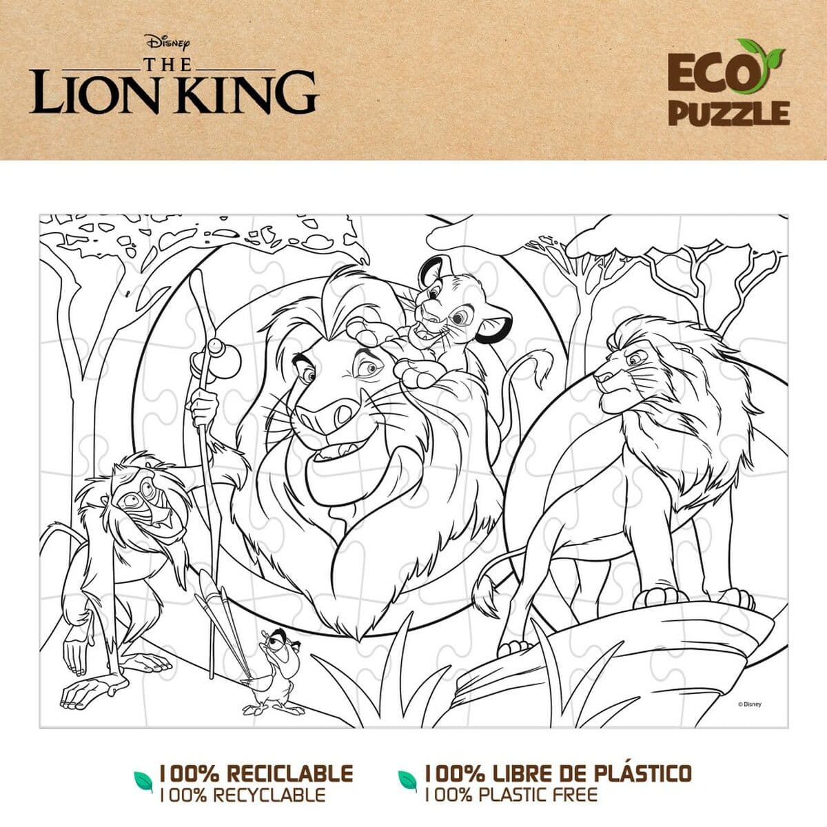 Kinderpuzzle The Lion King Beidseitig 24 Stücke 70 x 1,5 x 50 cm (12 Stück) - Thumbnail 4