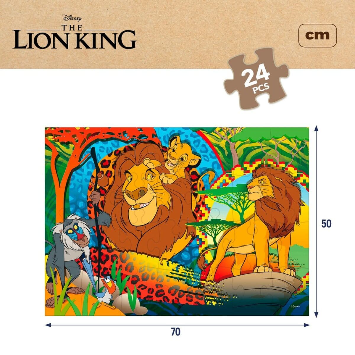 Kinderpuzzle The Lion King Beidseitig 24 Stücke 70 x 1,5 x 50 cm (12 Stück) - Thumbnail 6
