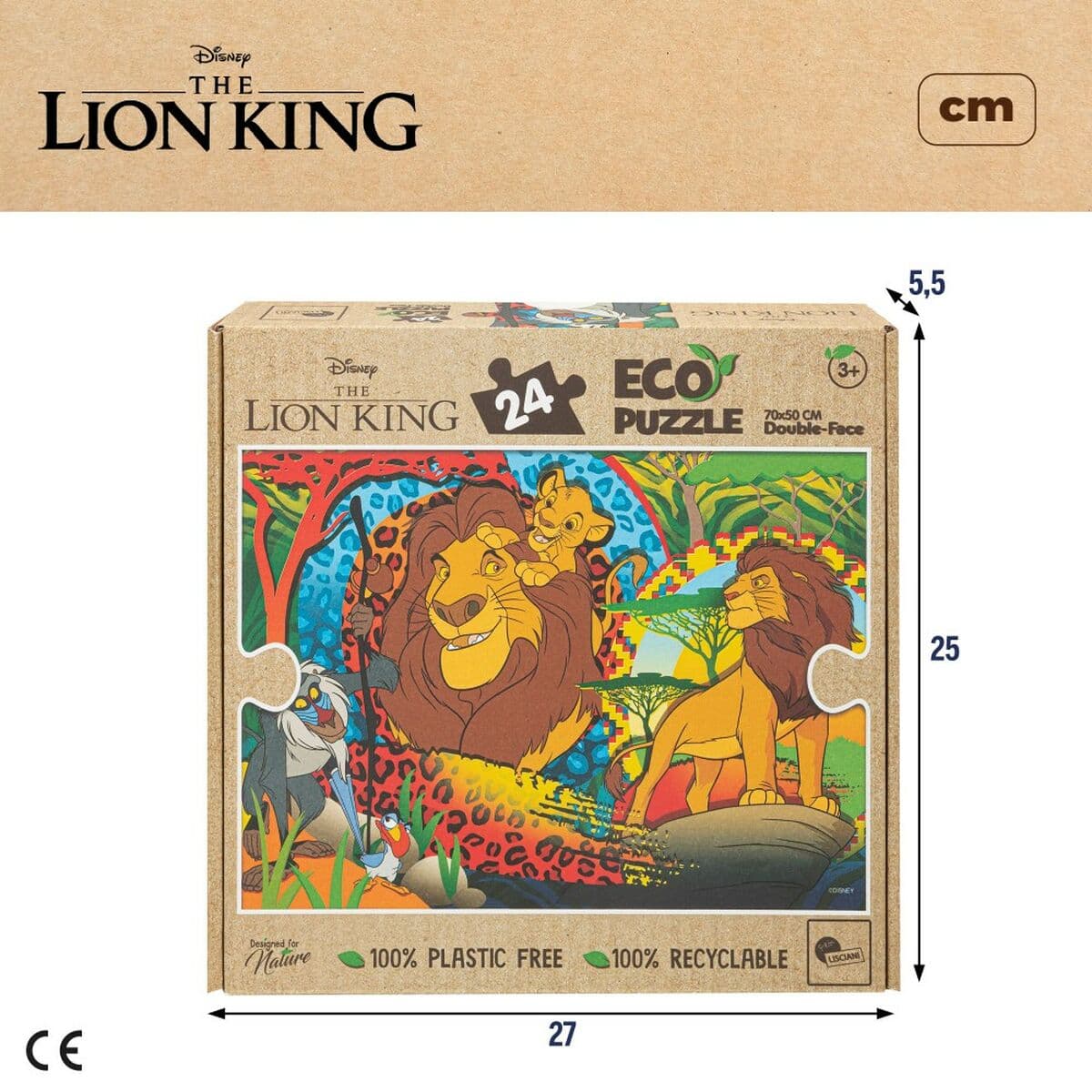 Kinderpuzzle The Lion King Beidseitig 24 Stücke 70 x 1,5 x 50 cm (12 Stück) - Thumbnail 7