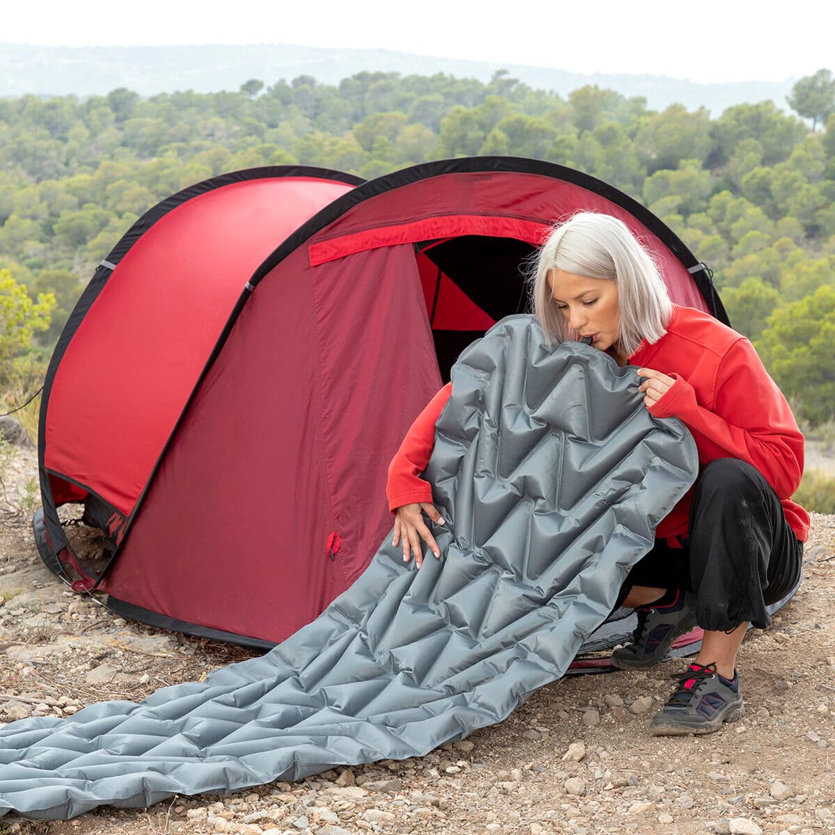 Aufblasbare Matratze und Kissen Ultralight InnovaGoods V0101020 (Restauriert C) - Thumbnail 4