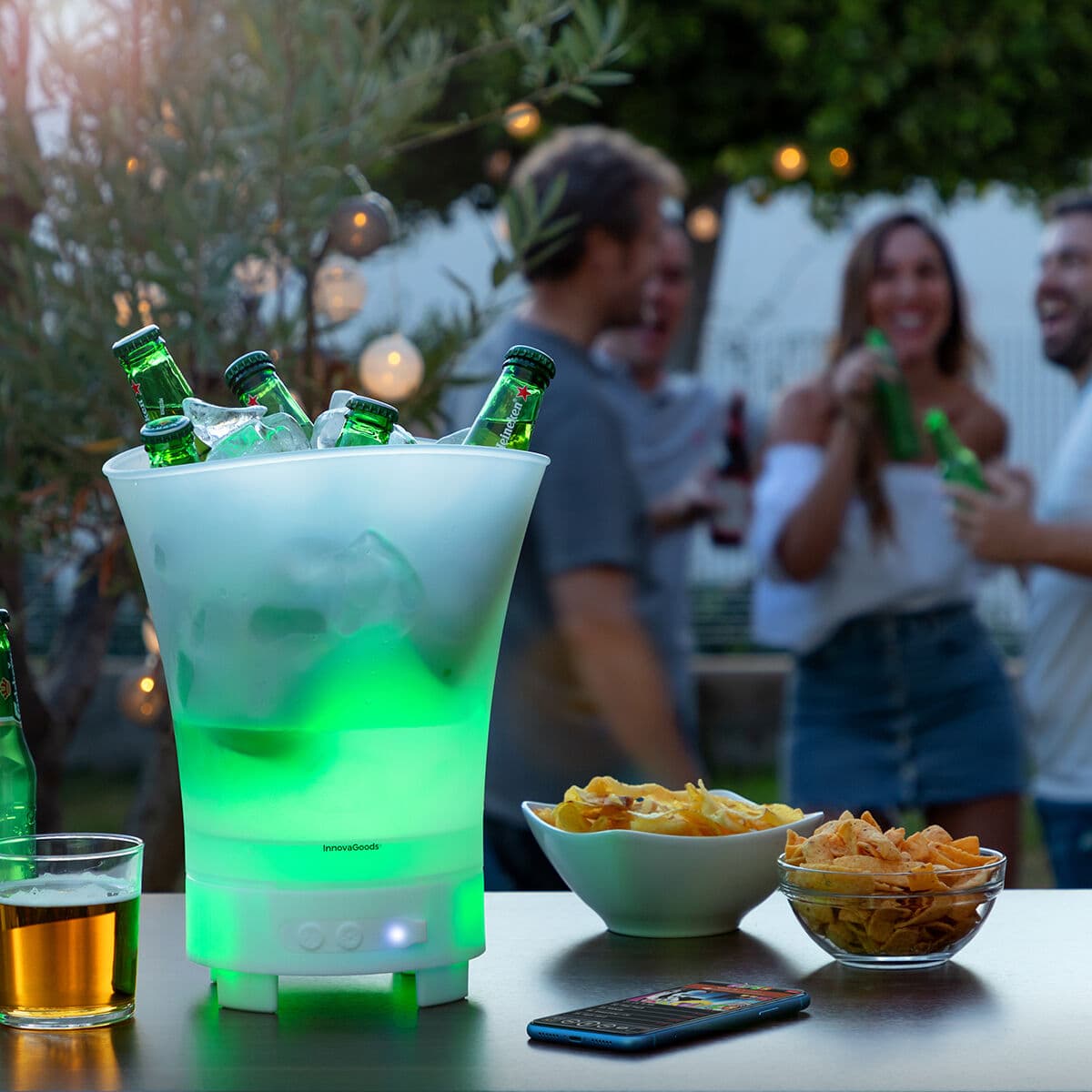 LED-Eiskübel mit wiederaufladbarem Lautsprecher Sonice InnovaGoods - Thumbnail 2