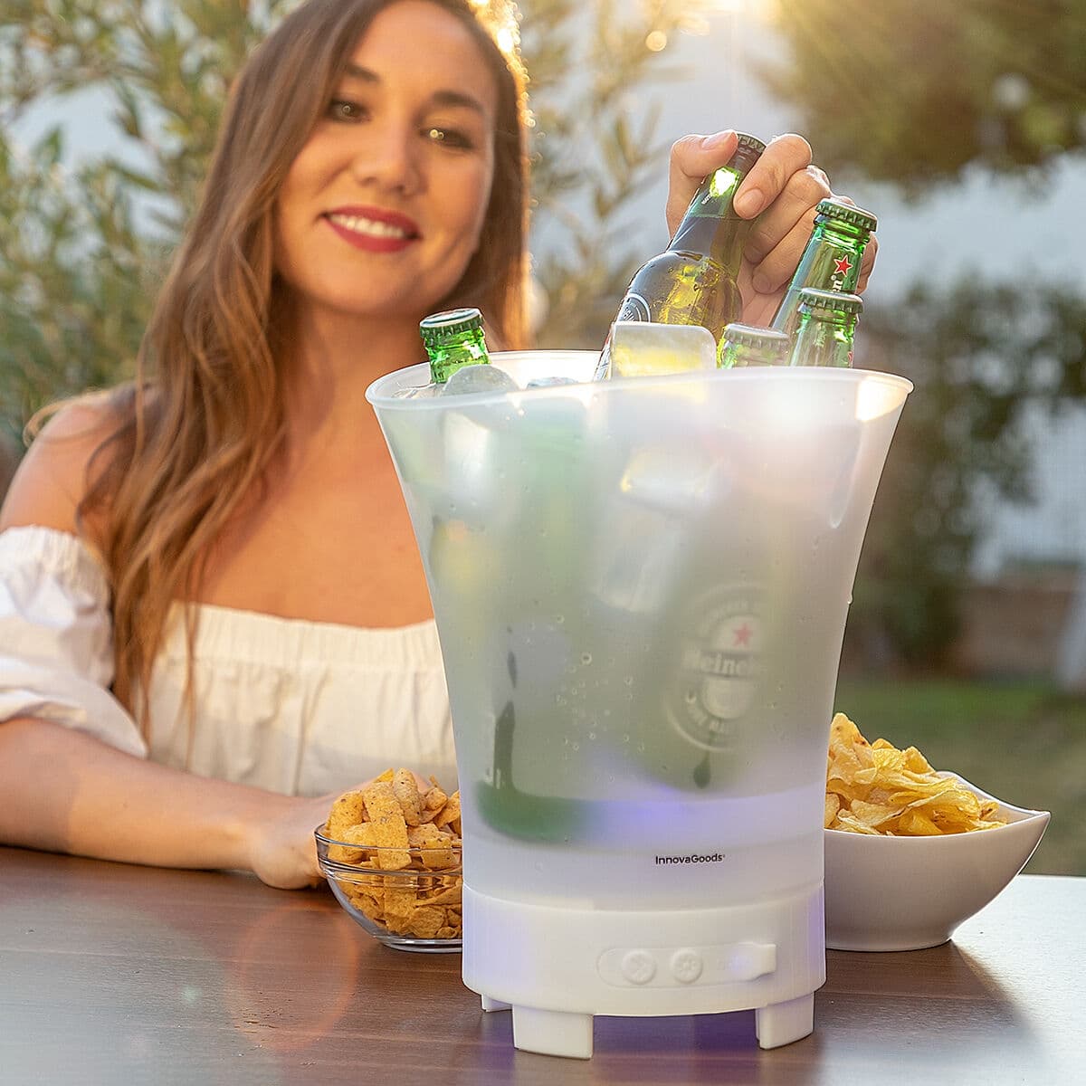 LED-Eiskübel mit wiederaufladbarem Lautsprecher Sonice InnovaGoods - Thumbnail 5