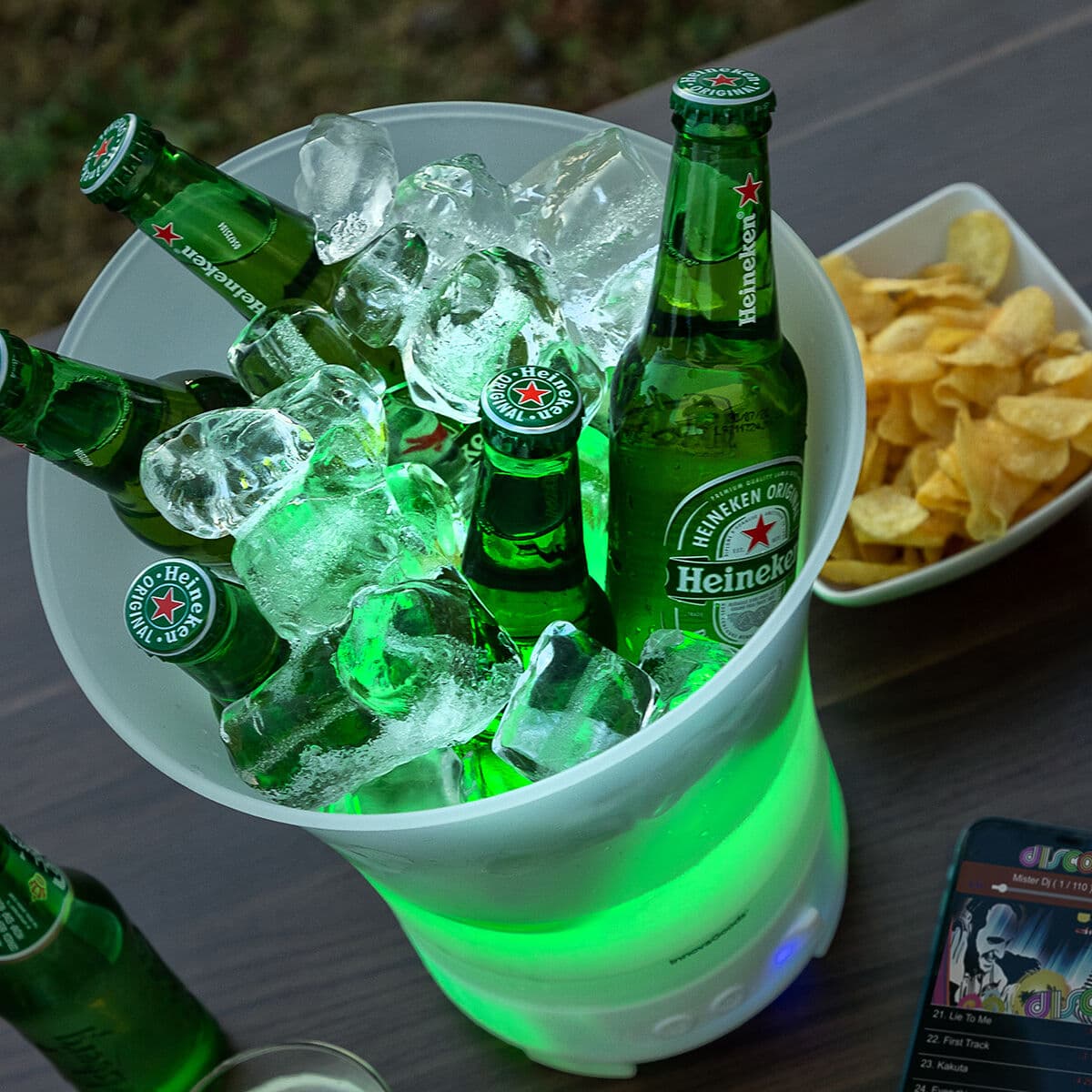 LED-Eiskübel mit wiederaufladbarem Lautsprecher Sonice InnovaGoods - Thumbnail 6
