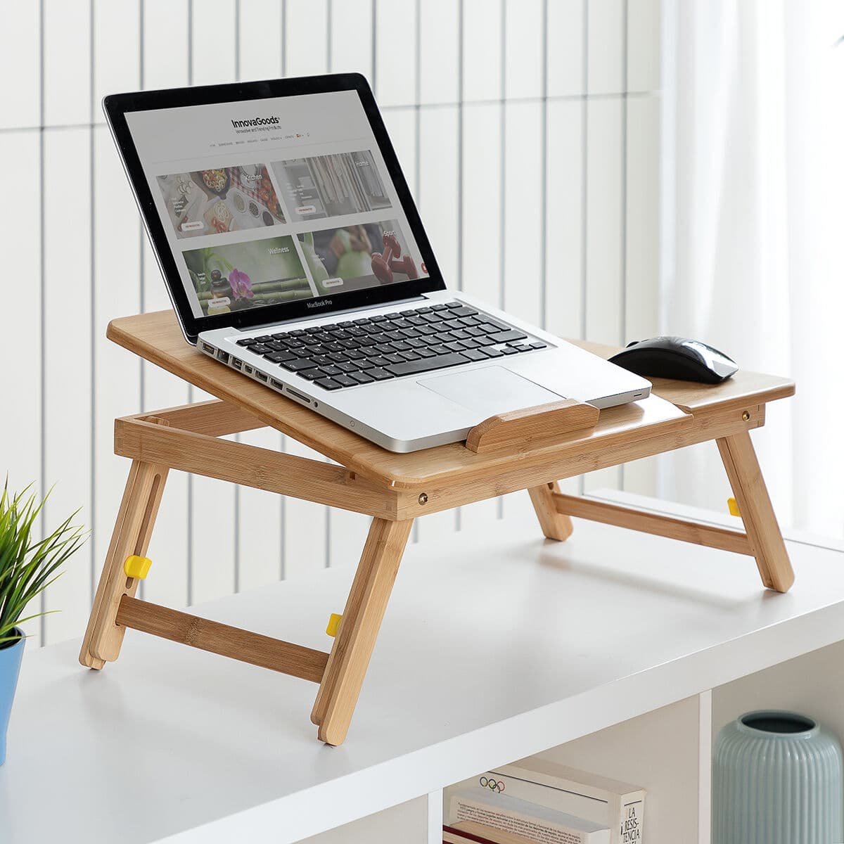 Beistelltisch aus Bambus, klappbar Lapwood InnovaGoods - Thumbnail 5