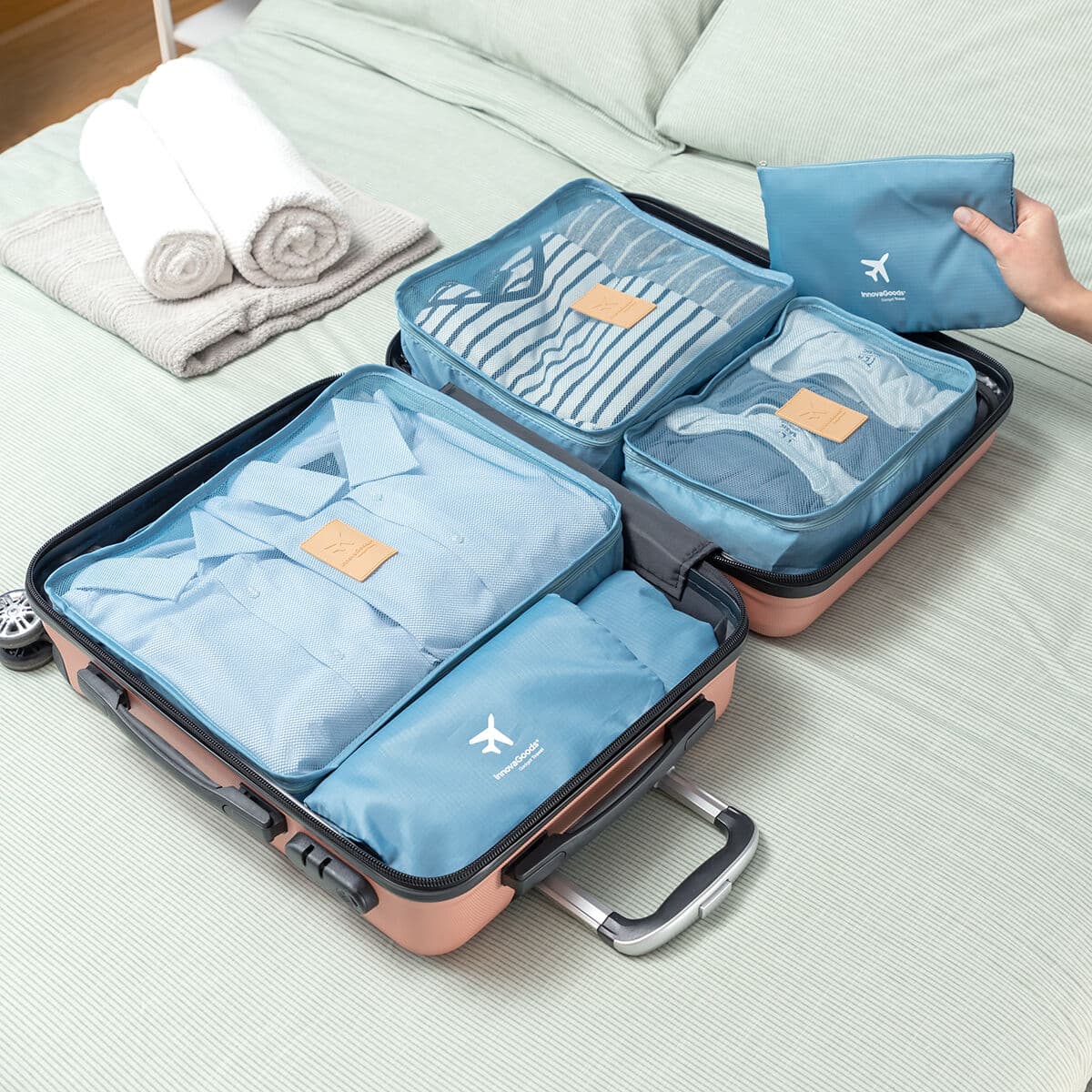 Ordnungssäcke für Koffer Luggan InnovaGoods 6 Stücke - Thumbnail 2