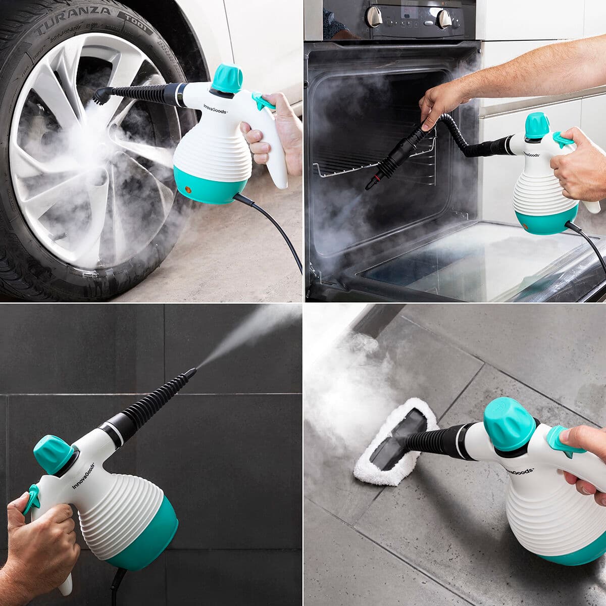 9 in 1 Mehrzweck Handdampfreiniger mit Zubehör Steany InnovaGoods 0,35 L 3 Bar 1000W - Thumbnail 3