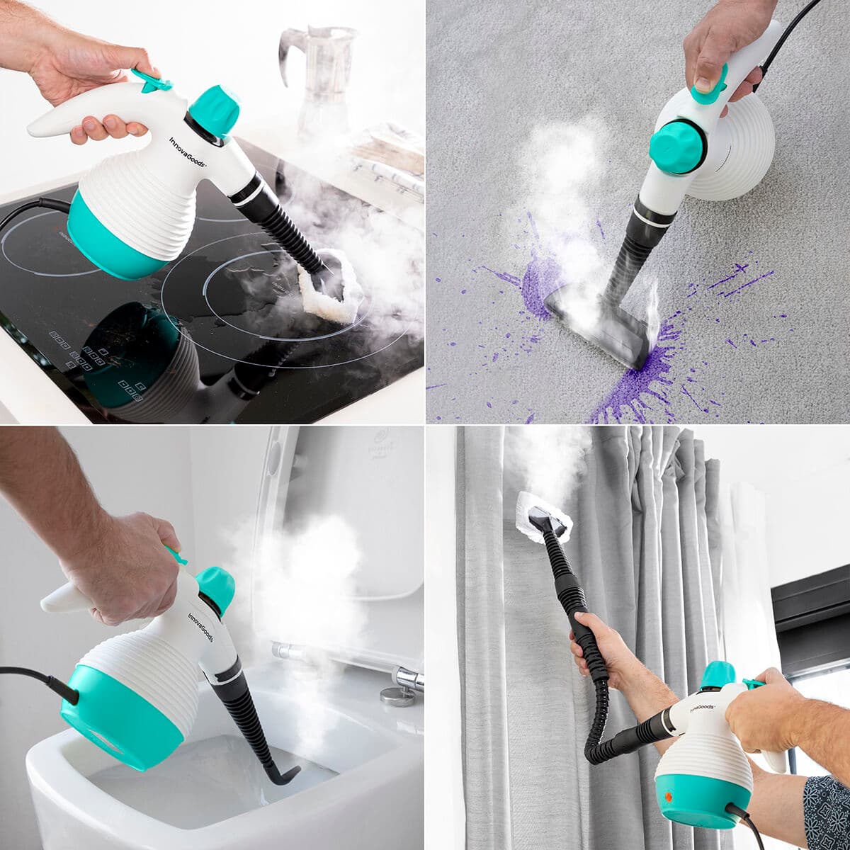 9 in 1 Mehrzweck Handdampfreiniger mit Zubehör Steany InnovaGoods 0,35 L 3 Bar 1000W - Thumbnail 5
