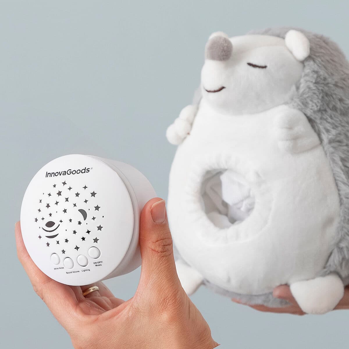 Plüsch-Igel mit weißem Rauschen und Nachtlicht-Projektor Spikey InnovaGoods - Thumbnail 6