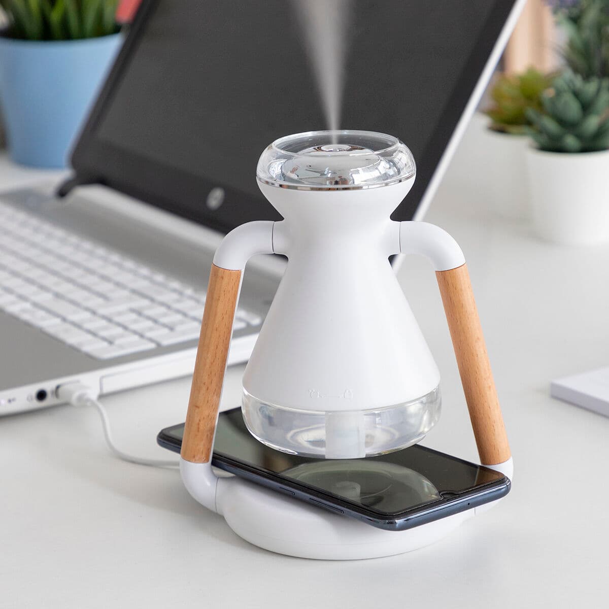 Luftbefeuchter, Aroma Diffuser und kabelloses Ladegerät, 3-in-1 Misvolt InnovaGoods - Thumbnail 4
