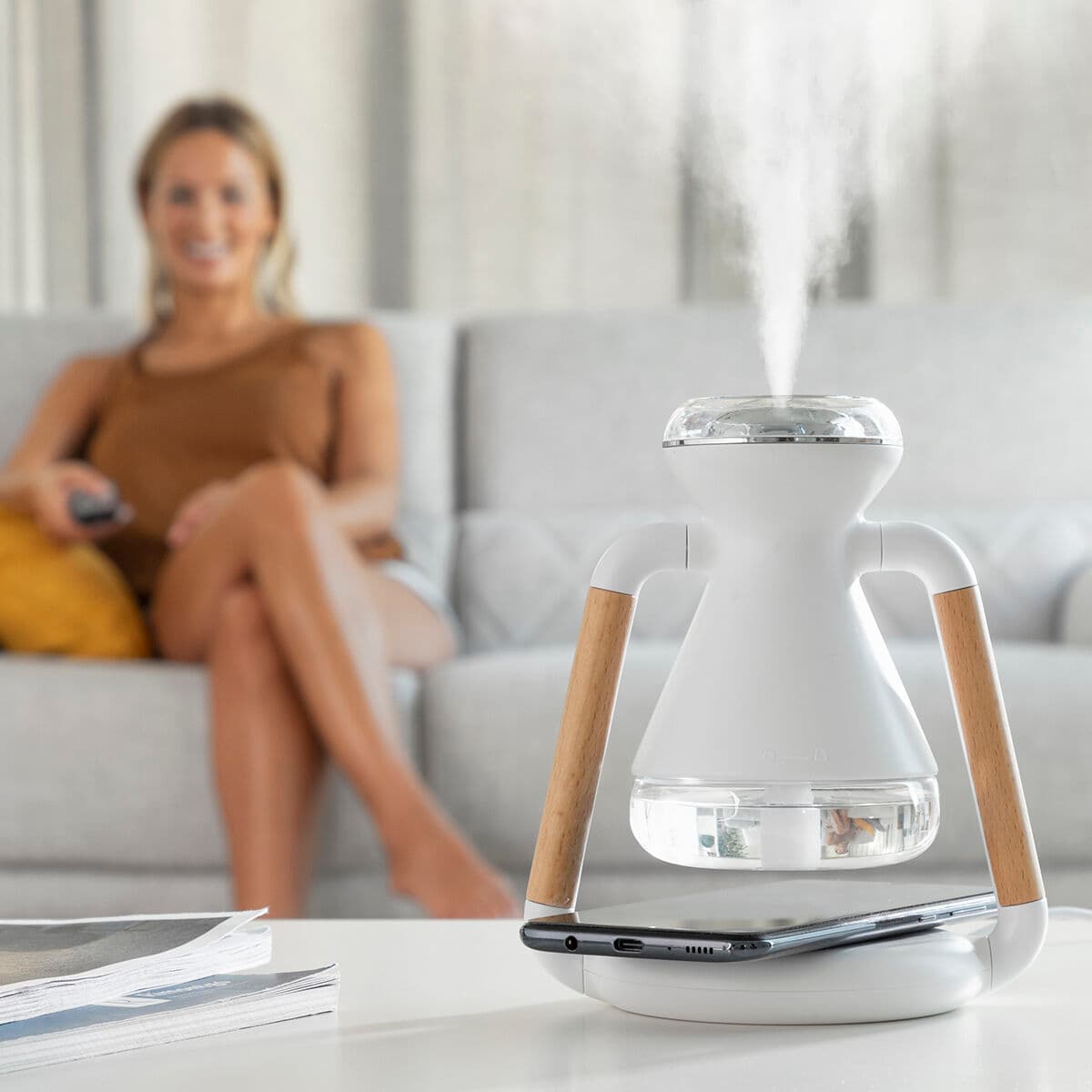 Luftbefeuchter, Aroma Diffuser und kabelloses Ladegerät, 3-in-1 Misvolt InnovaGoods - Thumbnail 7
