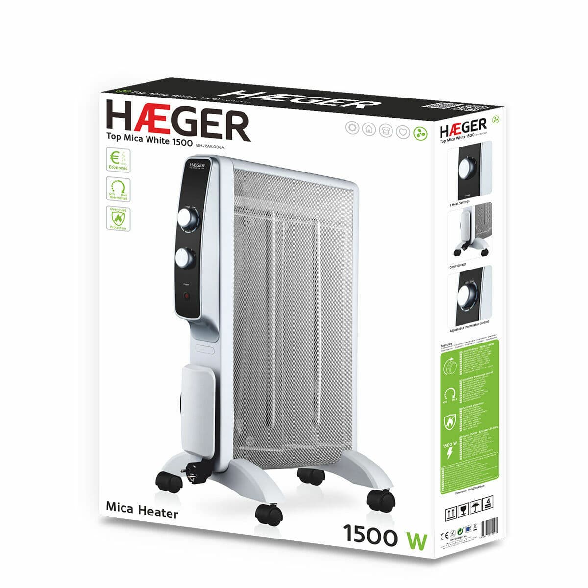 Heizung Haeger MH-15W.006A Weiß 1500 W (Restauriert B) - Thumbnail 2