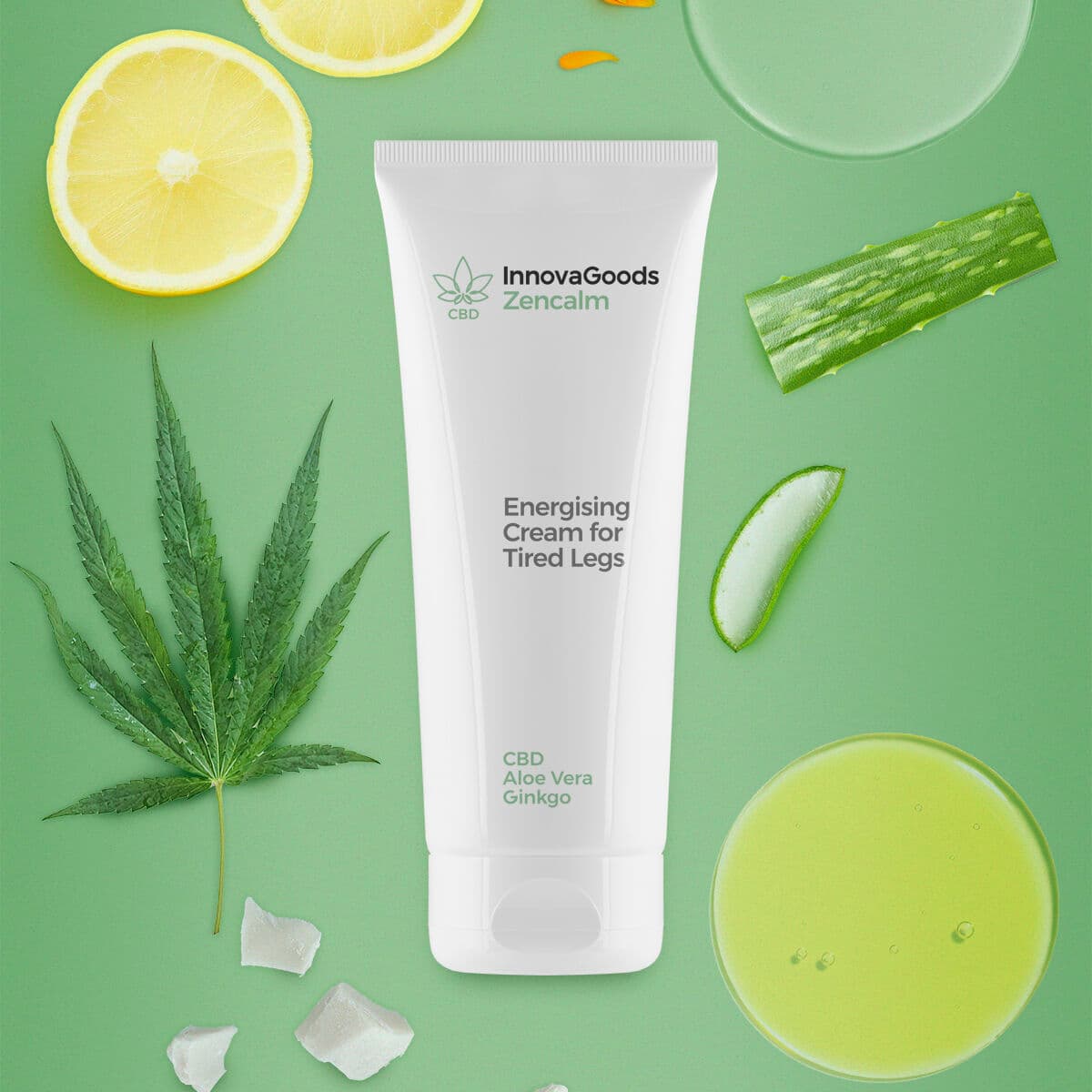 Energetisierende Creme für müde Beine CBD Zencalm InnovaGoods 200 ml - Thumbnail 5
