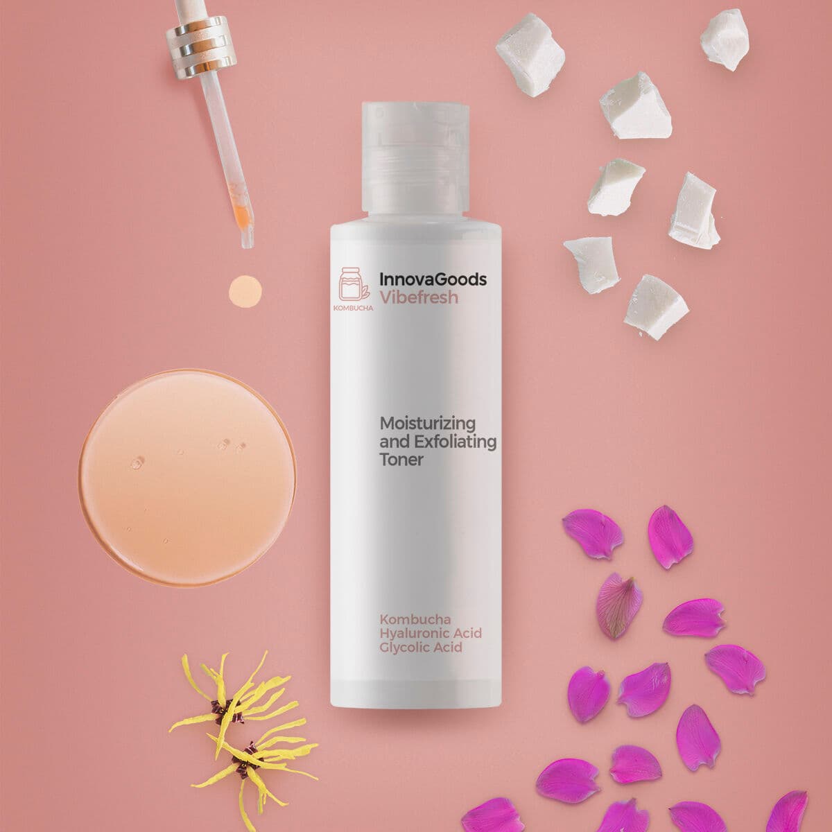 Feuchtigkeitsspendendes Gesichtswasser mit Peeling-Effekt Kombucha Vibefresh InnovaGoods 150 ml - Thumbnail 5