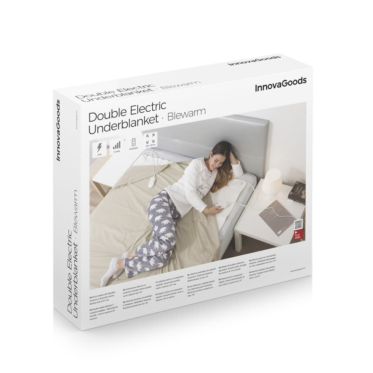 Elektrisches Wärmeunterbett für Doppelbett Blewarm InnovaGoods Weiß 140 x 160 cm 60+60 W (Restauriert A) - Thumbnail 8