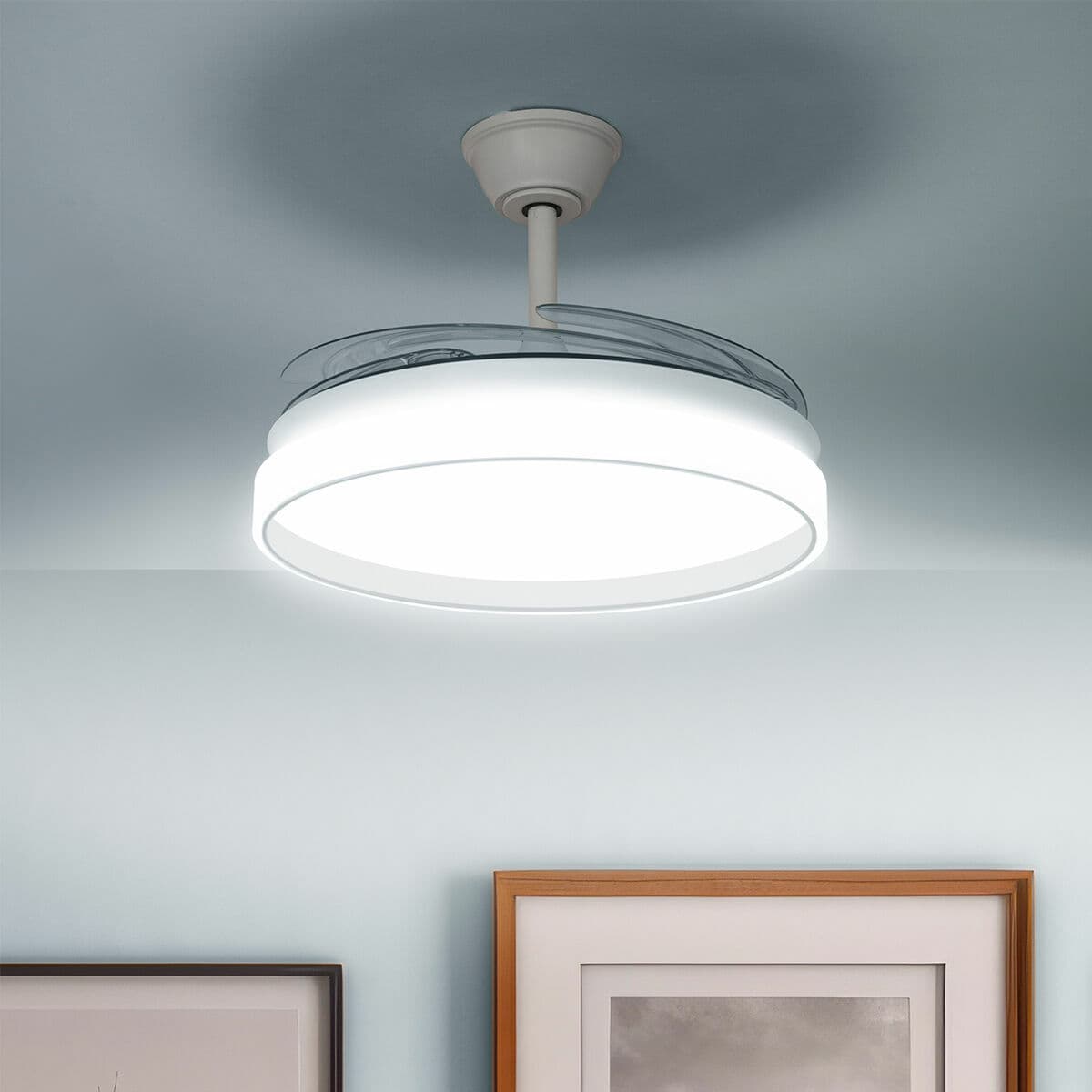 Deckenventilator mit LED-Licht und 4 einklappbaren Flügeln Keteez InnovaGoods Weiß 72 W Ø49-104 cm - Thumbnail 2