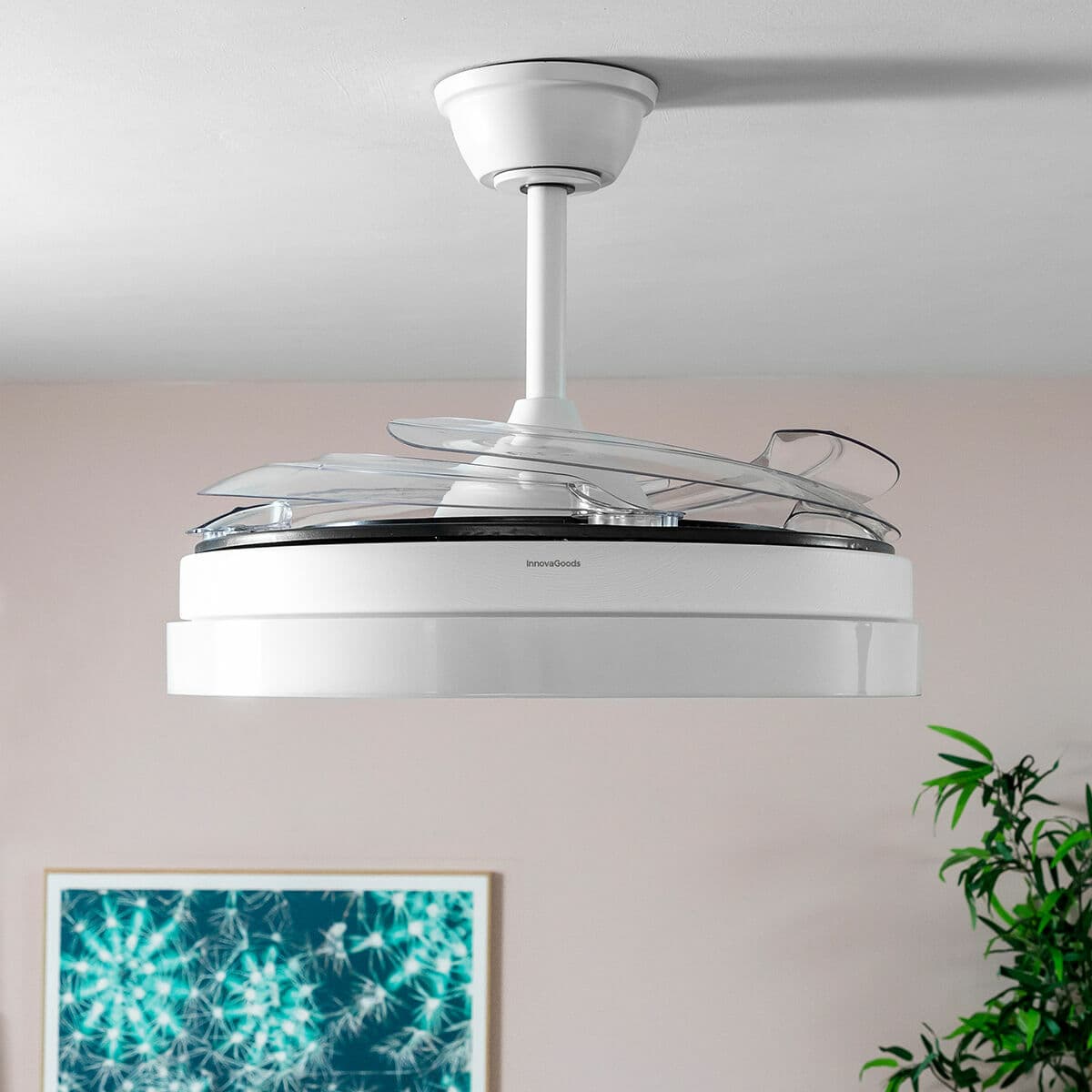 Deckenventilator mit LED-Licht und 4 einklappbaren Flügeln Keteez InnovaGoods Weiß 72 W Ø49-104 cm - Thumbnail 6