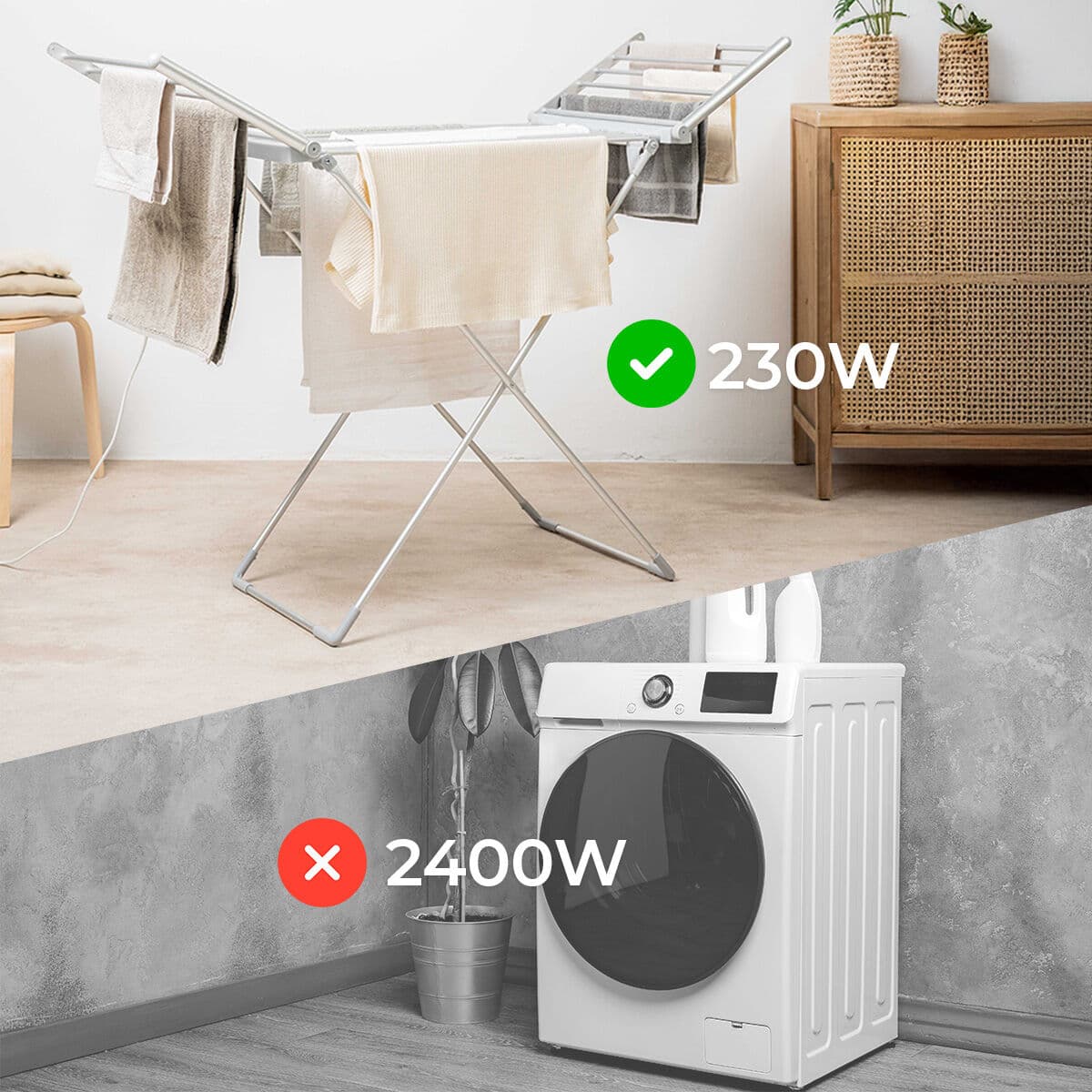 Faltbarer elektrischer Wäscheständer mit Flügeln, Touchscreen, Timer und Temperaturregelung Warmmat InnovaGoods 230 W 20 Stäbe - Thumbnail 6