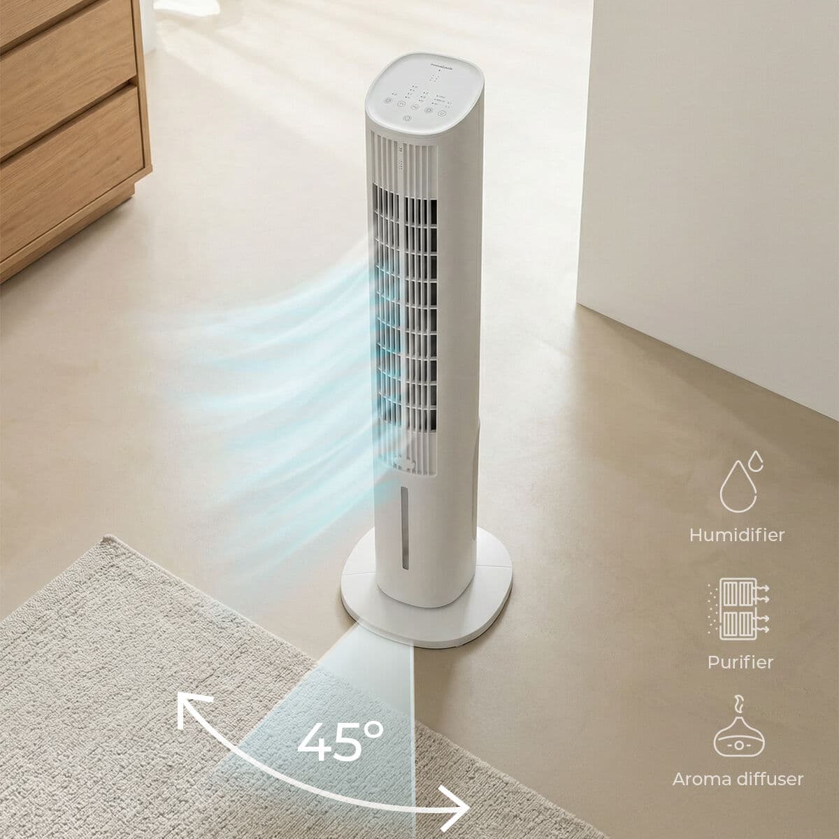Tragbarer Multifunktions-Turm-Luftkühler mit Fernbedienung Hushly InnovaGoods - Thumbnail 3