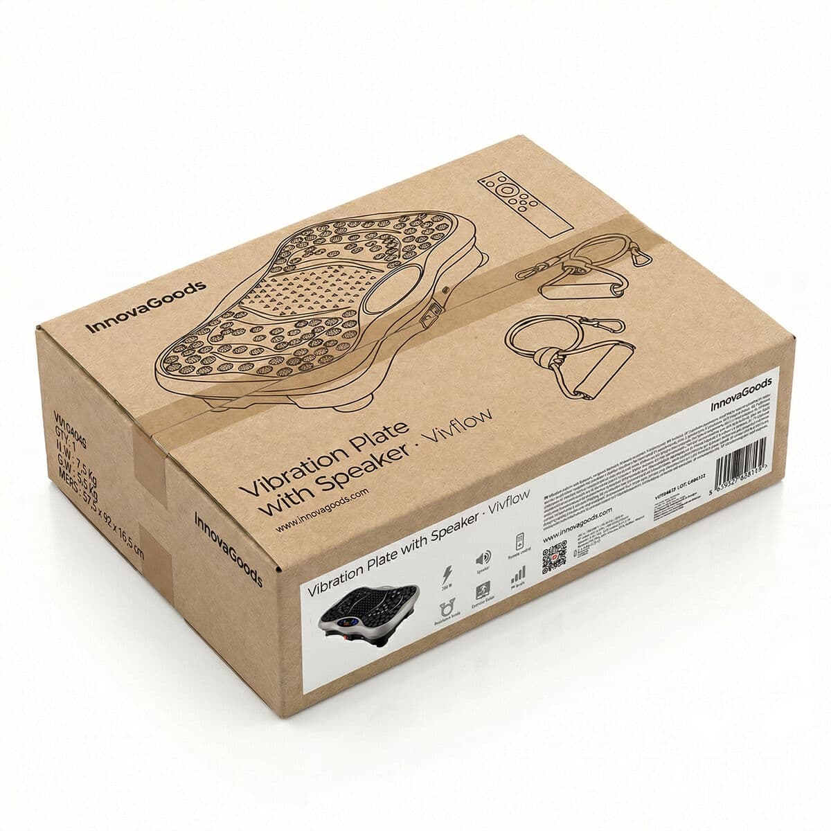 Vibrationsplattform mit Lautsprecher, Widerstandsbändern und Fernbedienung Vivflow InnovaGoods - Thumbnail 8
