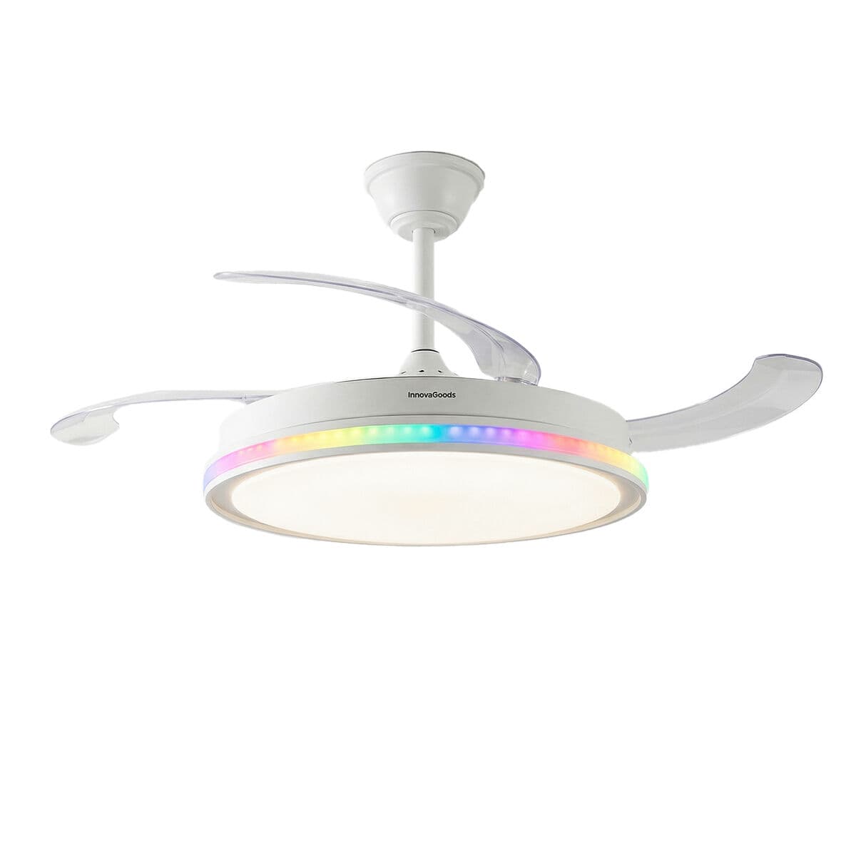 Deckenventilator mit RGB LED-Licht, 4 einziehbaren Flügeln und Fernbedienung InnovaGoods - Thumbnail 7