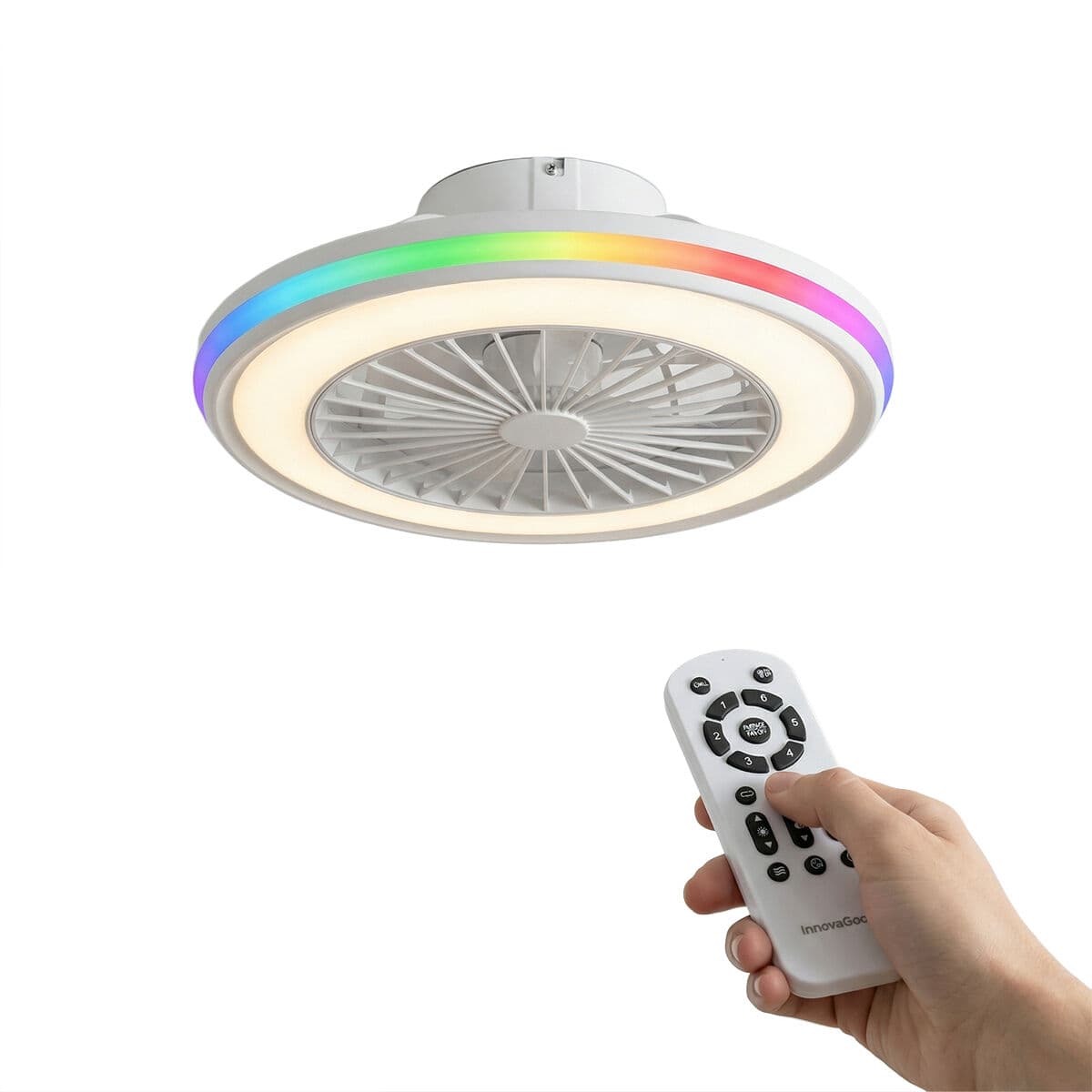 Deckenventilator mit RGB-LED-Licht, verdeckten Flügeln und Fernbedienung Nexory InnovaGoods - Thumbnail 6