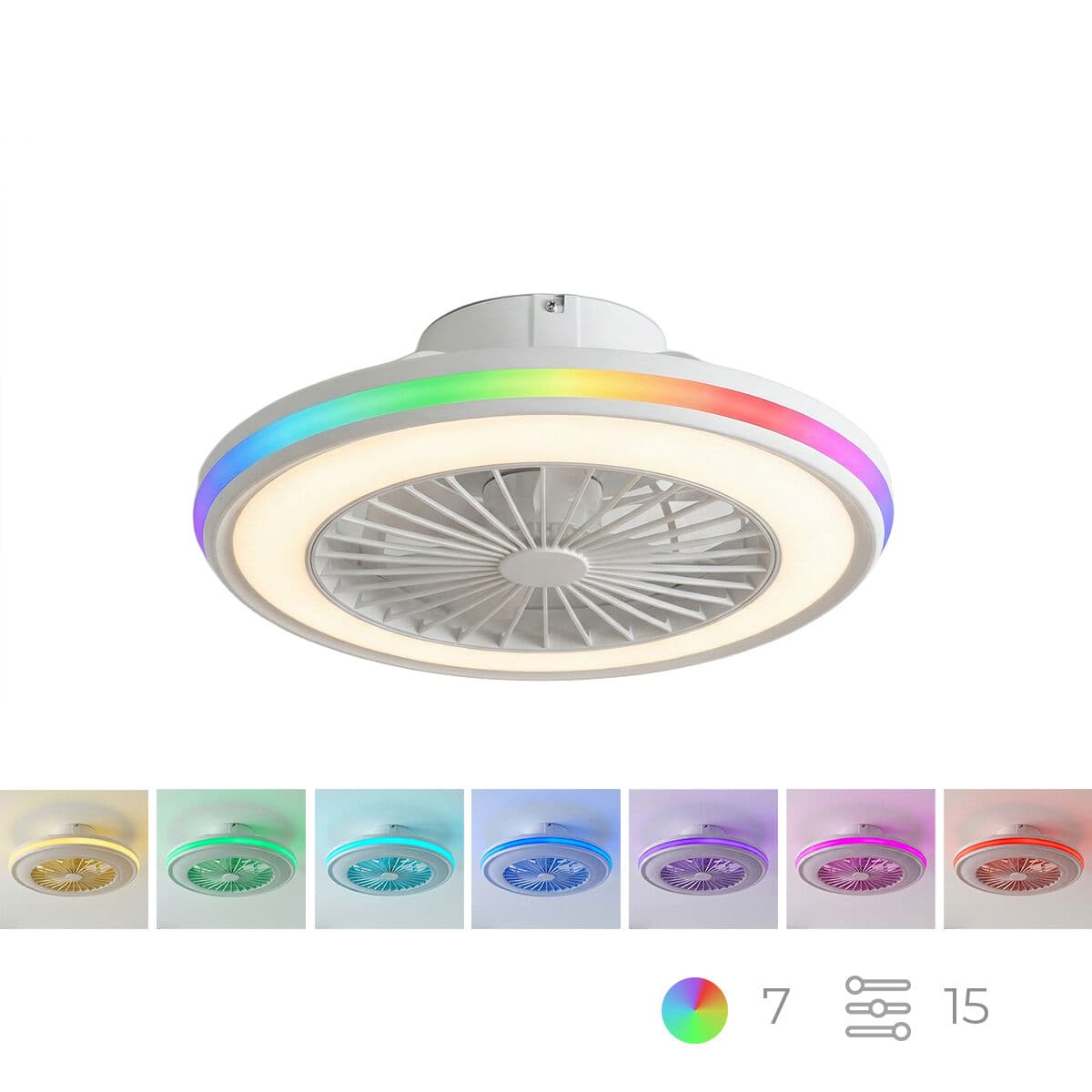 Deckenventilator mit RGB-LED-Licht, verdeckten Flügeln und Fernbedienung Nexory InnovaGoods - Thumbnail 8