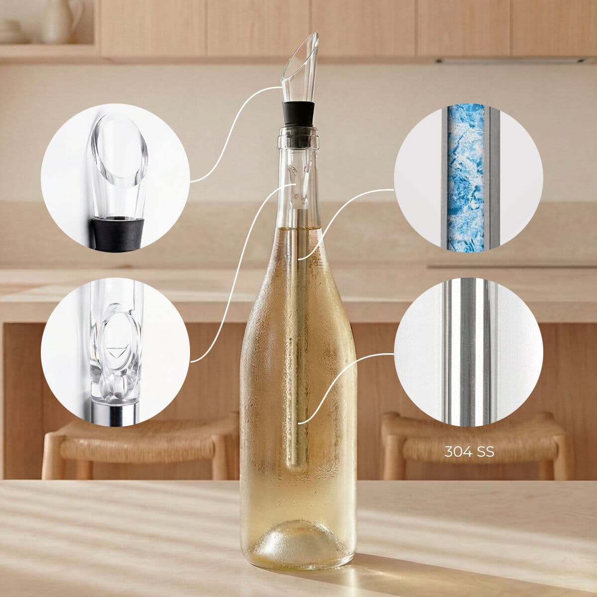Weinzubehör-Set Chillour InnovaGoods 7 Stücke - Thumbnail 3