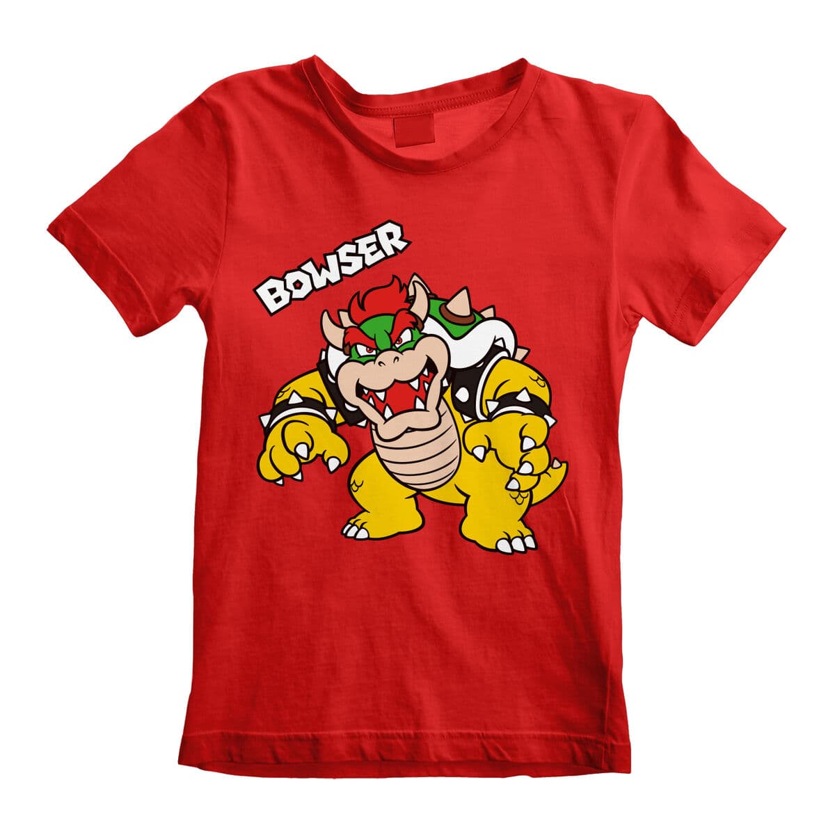 Kurzarm-T-Shirt für Kinder Super Mario Bowser Text Rot — Bild 1