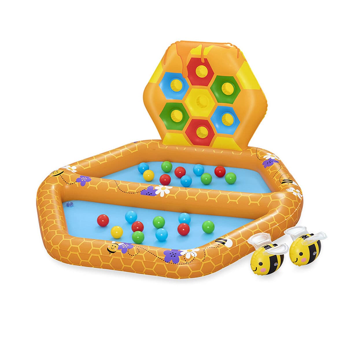 Bestway Aufblasbares Kinderbecken Bienen mit Bällen 127x119x61 cm +12 Monate Garten 52639 — Bild 1