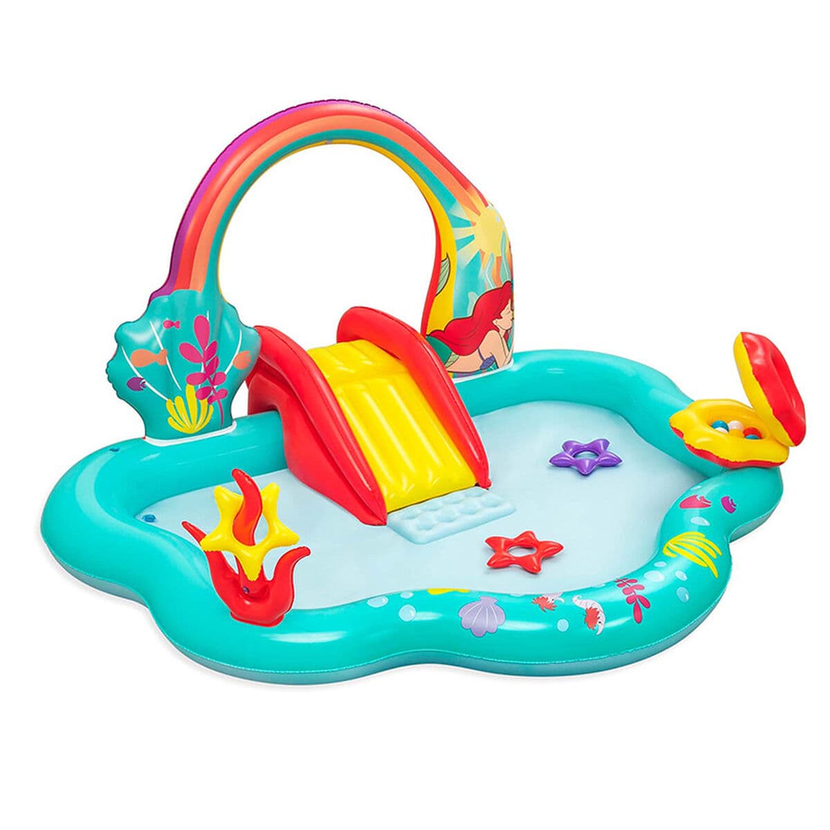 Bestway Aufblasbares Schwimmbad Spielplatz Disney Meerjungfrau 221x193x117cm +2 Jahre Garten 91097 — Bild 1