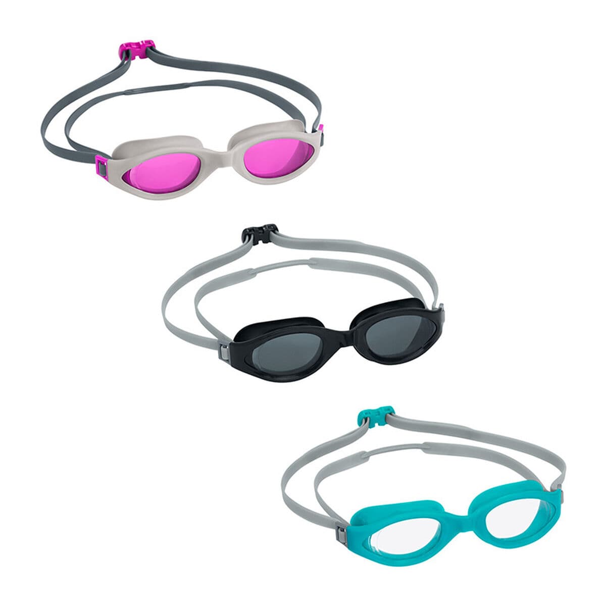 Bestway Schwimmbrille Erwachsene Silikonband Farbe Sortiert +14 Jahre Strand und Pool 21077 — Bild 1