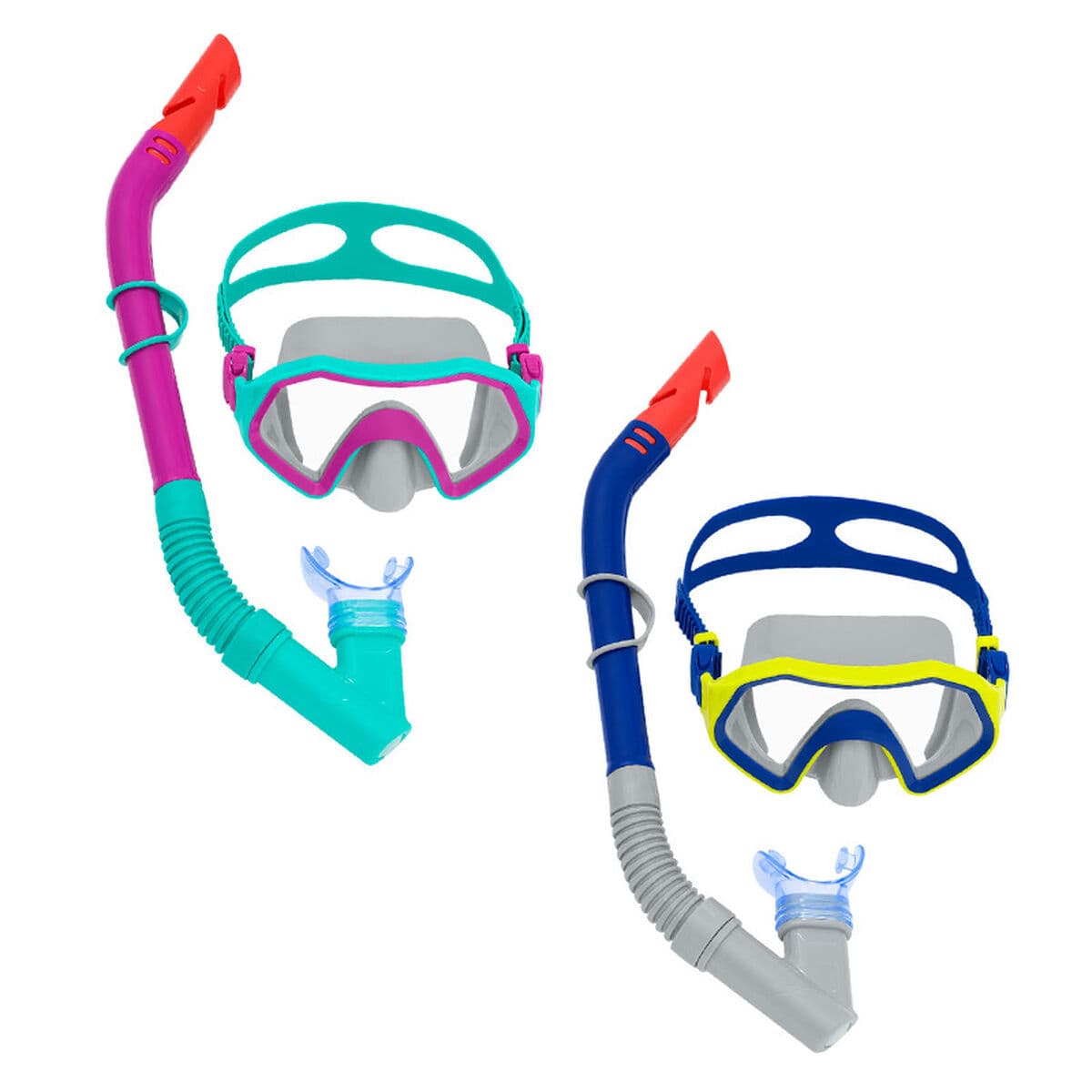 Bestway Set Maske und Schlauch Erwachsene Ablaufventil Farbmix +14 Jahre Strand und Pool 24021 — Bild 1