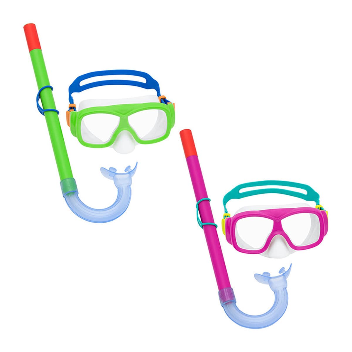 Bestway Set Maske und Schlauch Erwachsener Ausblasventil Sortierte Farben +14 Jahre Strand und Pool 24029 — Bild 1